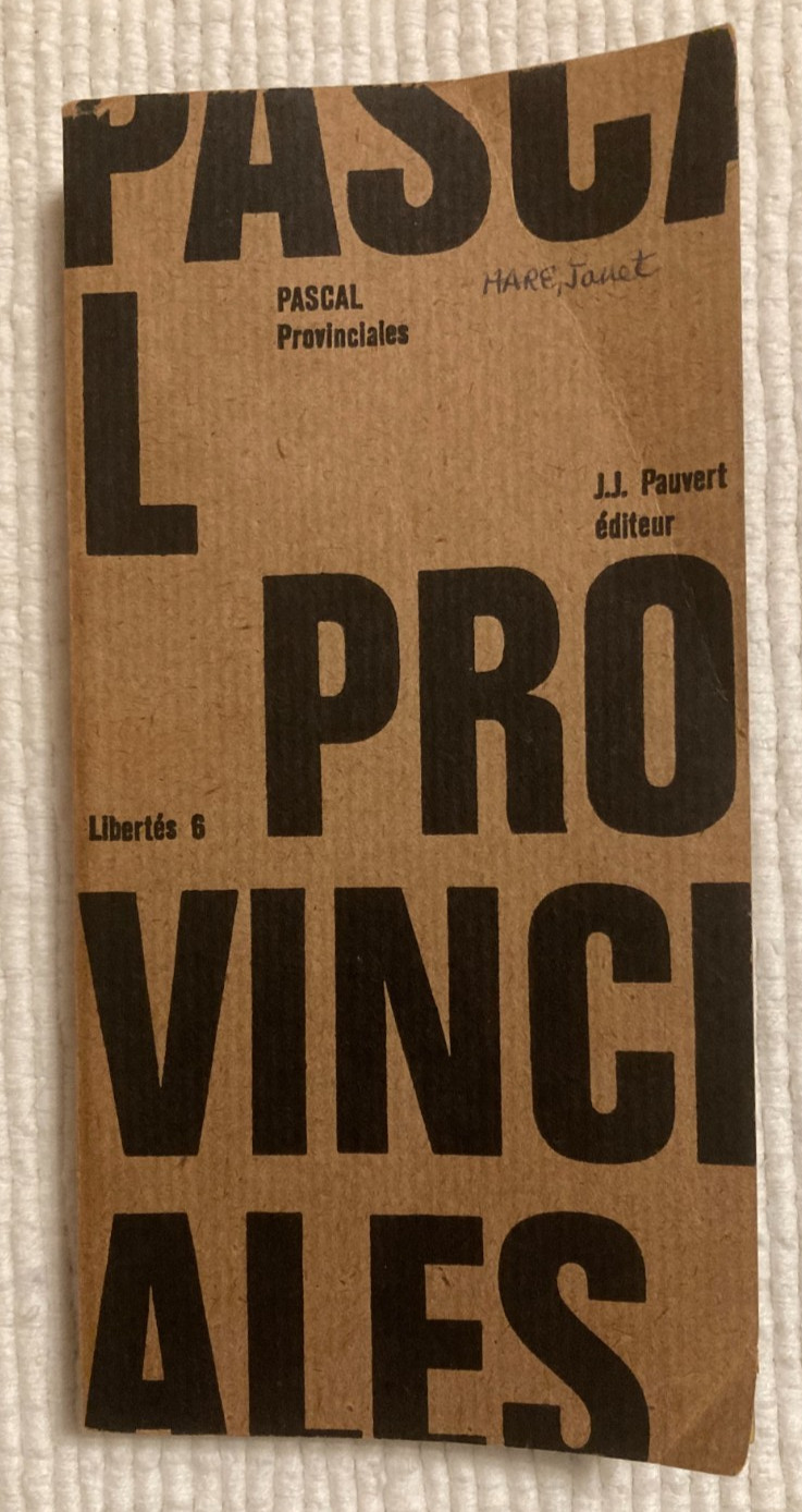 1964 pb book Pascal Provinciales – Jean J Pauvert edition, text in French