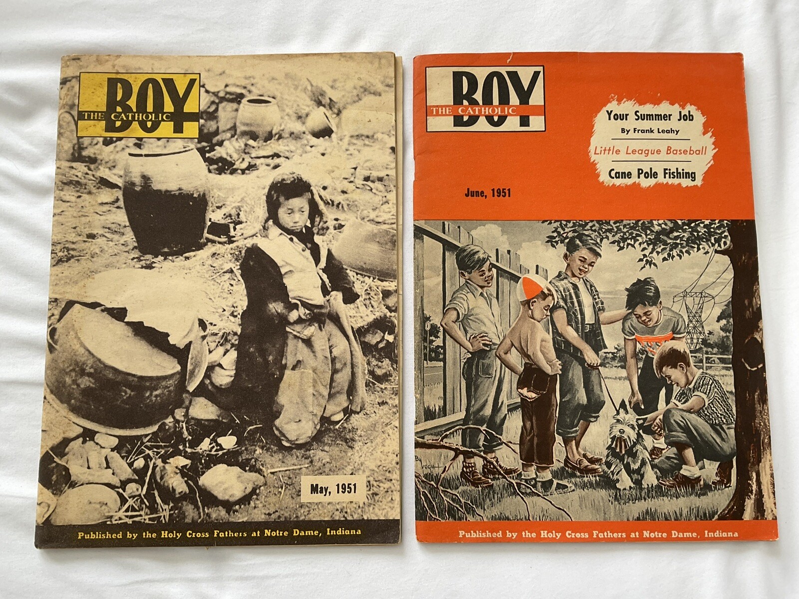 Lot of 2 -The Catholic Boy Adventure-Outdoor Life-Athletics Mag, May & June 1951