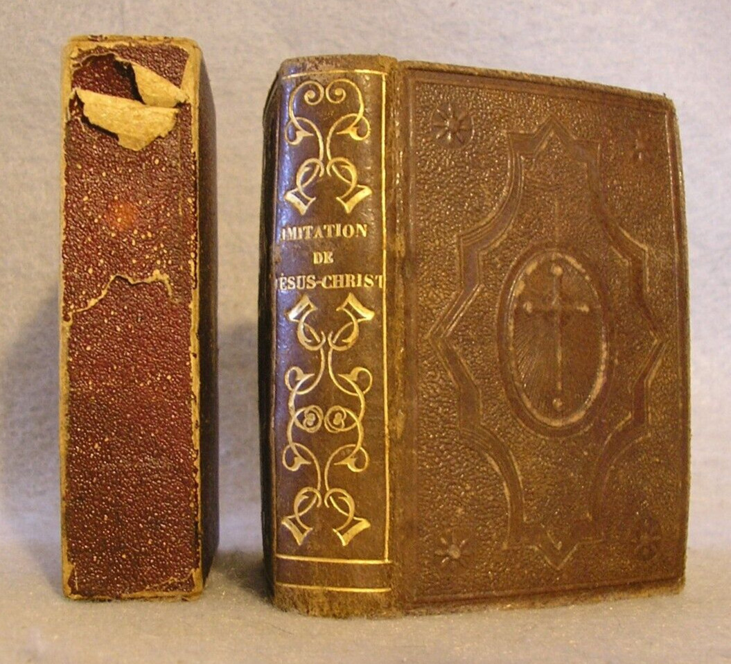 Antique Miniature Prayer Book Imitation of Christ Kempis French Leather 1826 Ed.