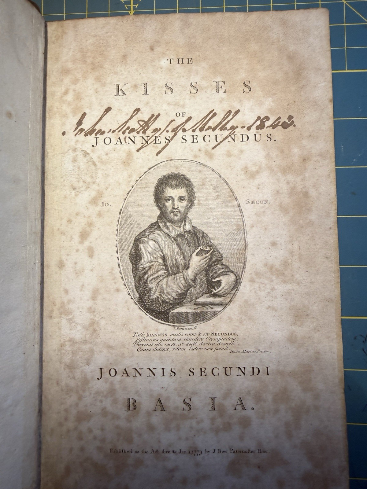 1778 The Kisses of Joannes Secundus Basia Bartolozzi KALTHOEBER Binding Calf