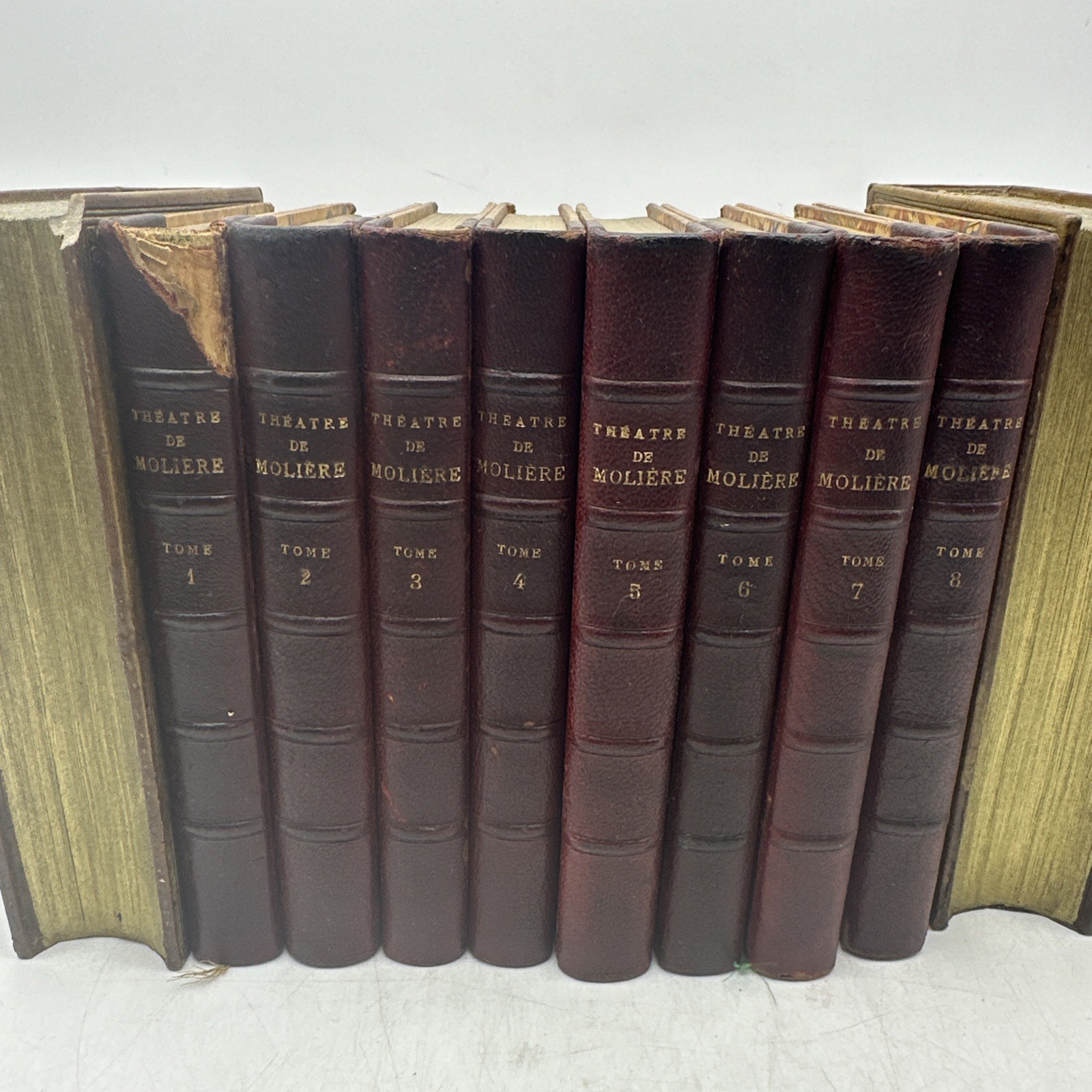 Theatre de Moliere Tome I–VIII 8 Vol French 3/4 Leather (41-14)