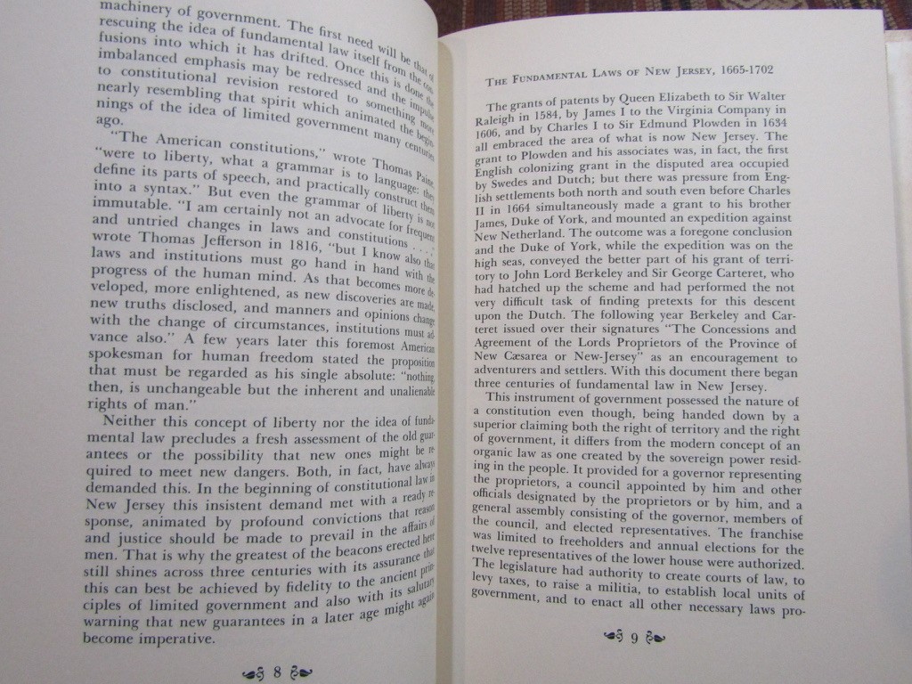 1964 Boyd FUNDAMENTAL LAWS AND CONSTITUTIONS OF NEW JERSEY Legal History HC/DJ