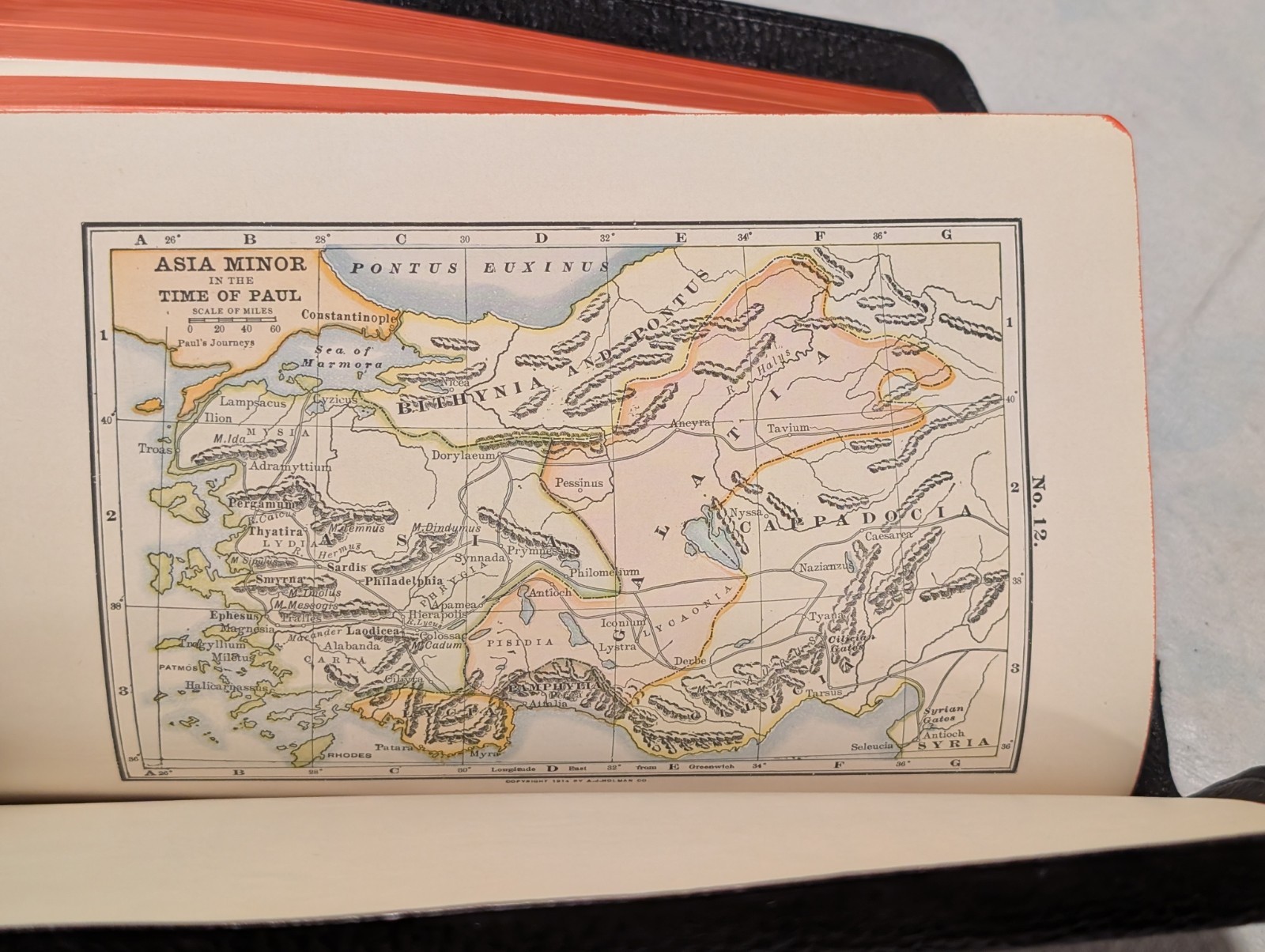 King James Bible, Gold Edges, A.J. Holman Company. Vintage Leather Cover.