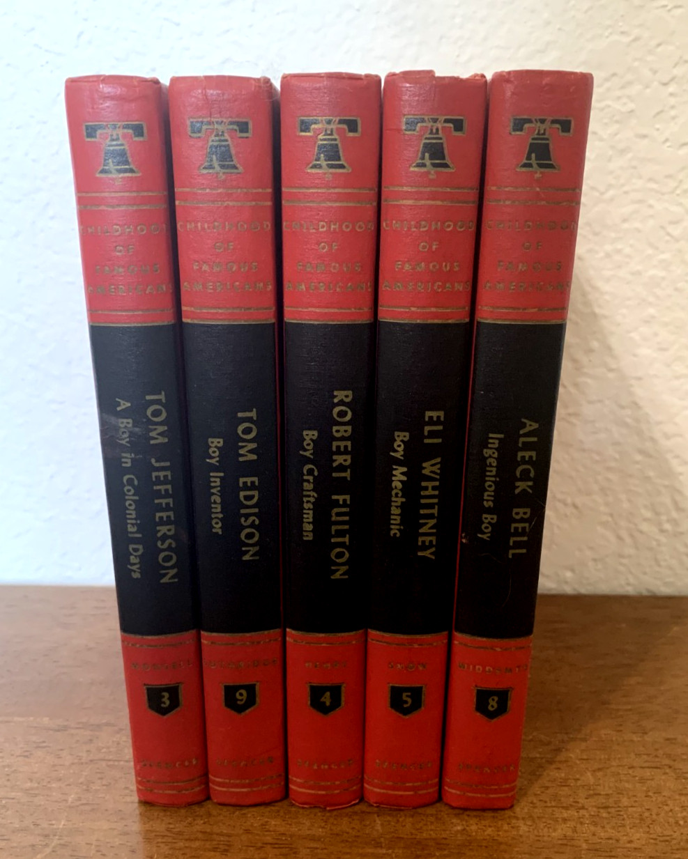 5 Lot Childhood Of Famous Americans Vintage Books Bobbs Merrill Home School