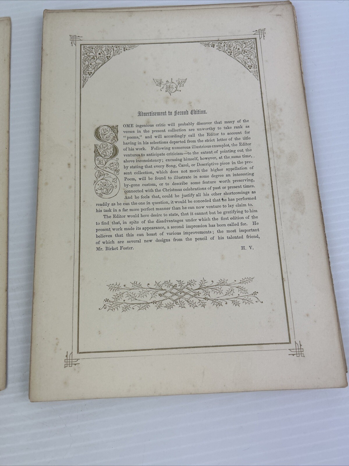 Antique Christmas with the Poets A Collection of Songs Pages Journaling 1855