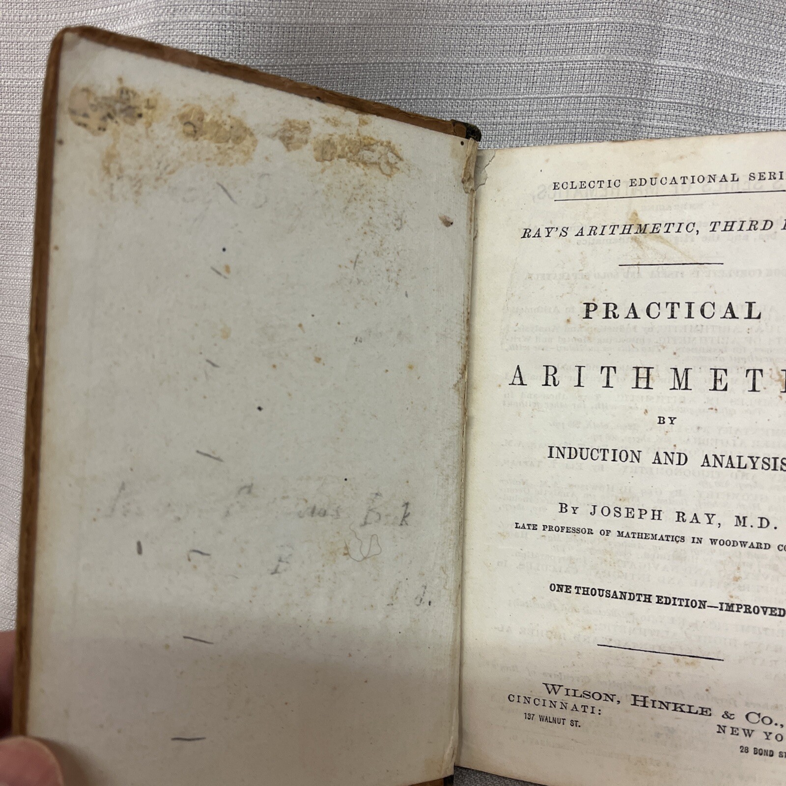 Ray’s Practical Arithmetic By Induction And Analysis Joseph Ray MD
