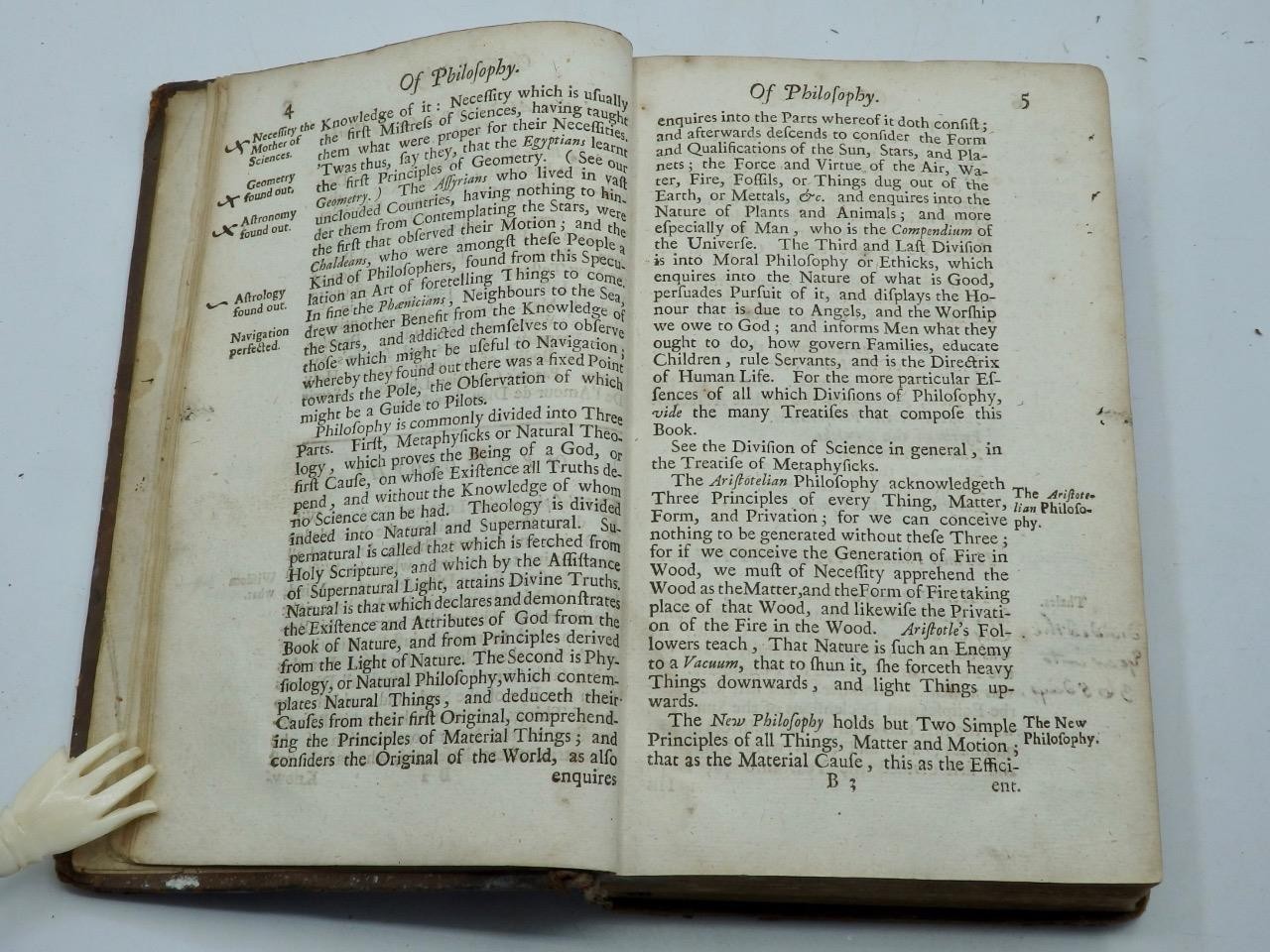 1722 UNIVERSAL LIBRARY or COMPLEAT SUMMARY of SCIENCE – FULL LEATHER Very Clean