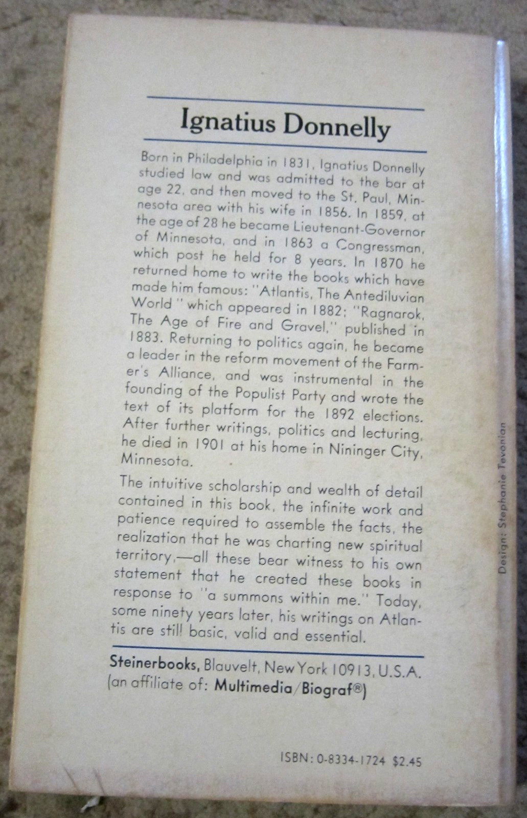 Rare Atlantis~The Antediluvian World by Ignatius Donnelly- 1971 publication…
