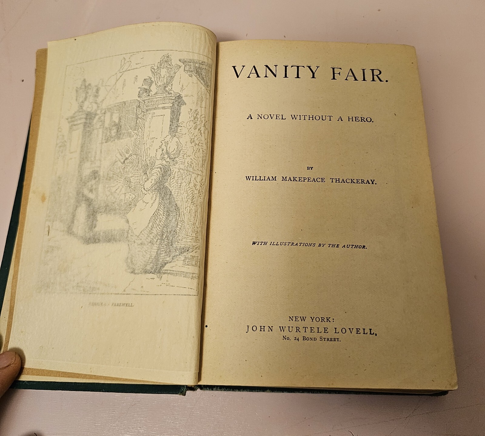 VANITY FAIR A NOVEL WITHOUT A HERO WILLIAM M. THACKERAY ***ANTIQUE XIX CENTURY**
