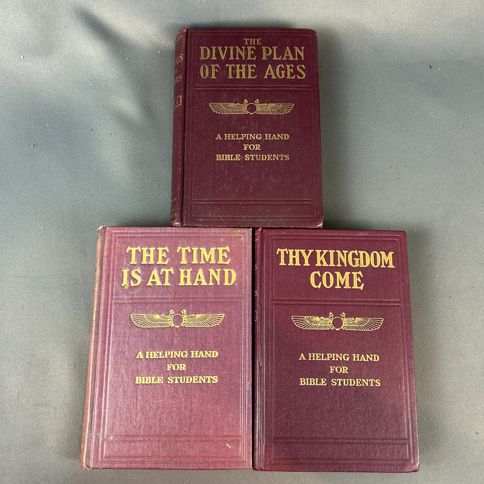 1916 Studies In The Scriptures Russell Watchtower Wing Globe Lot Set 1 thru 3