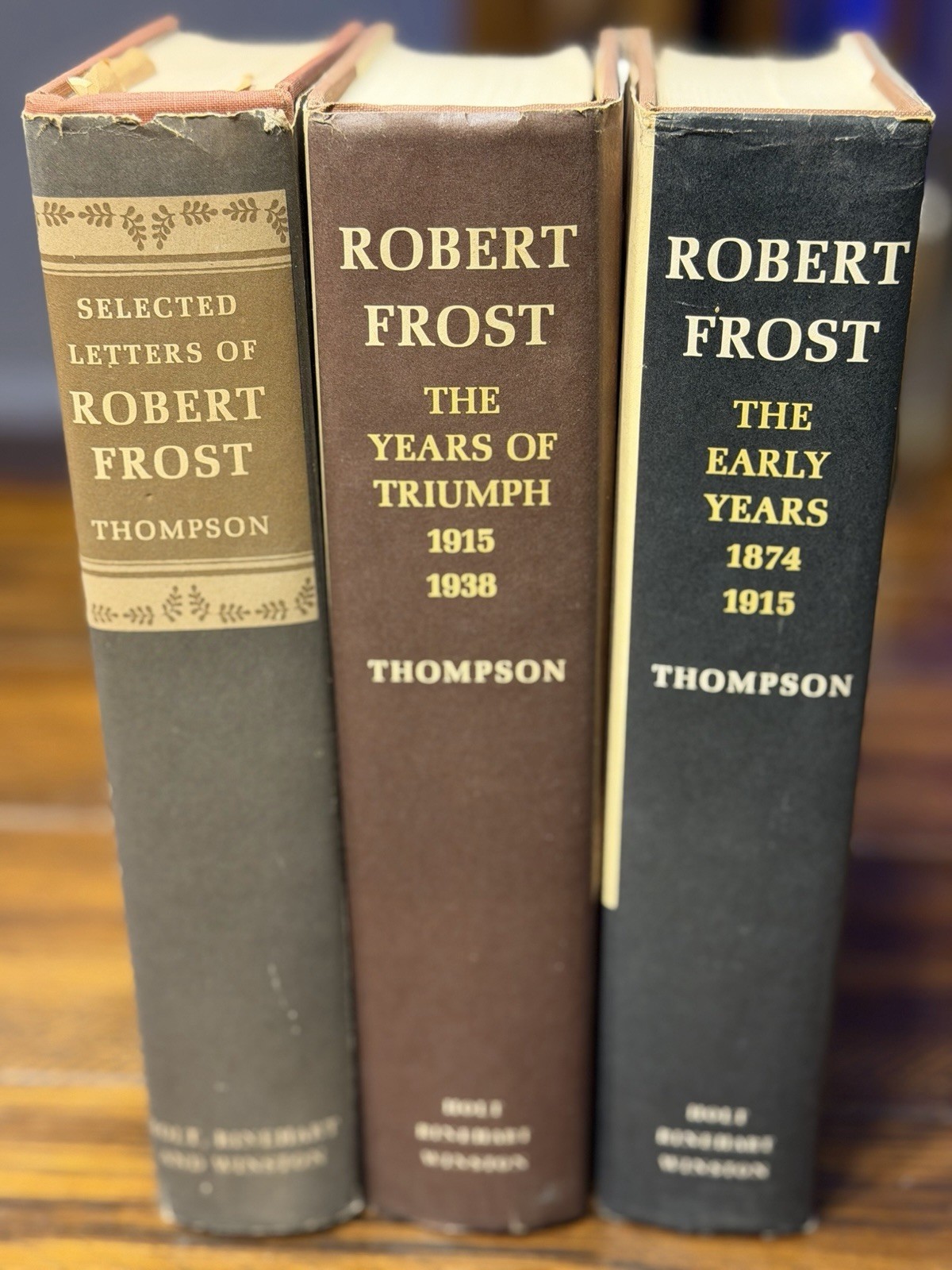 Robert Frost 3 Vol Lot w/ Original Dust Jackets + 1920 Letter Facsimile 1st Ed