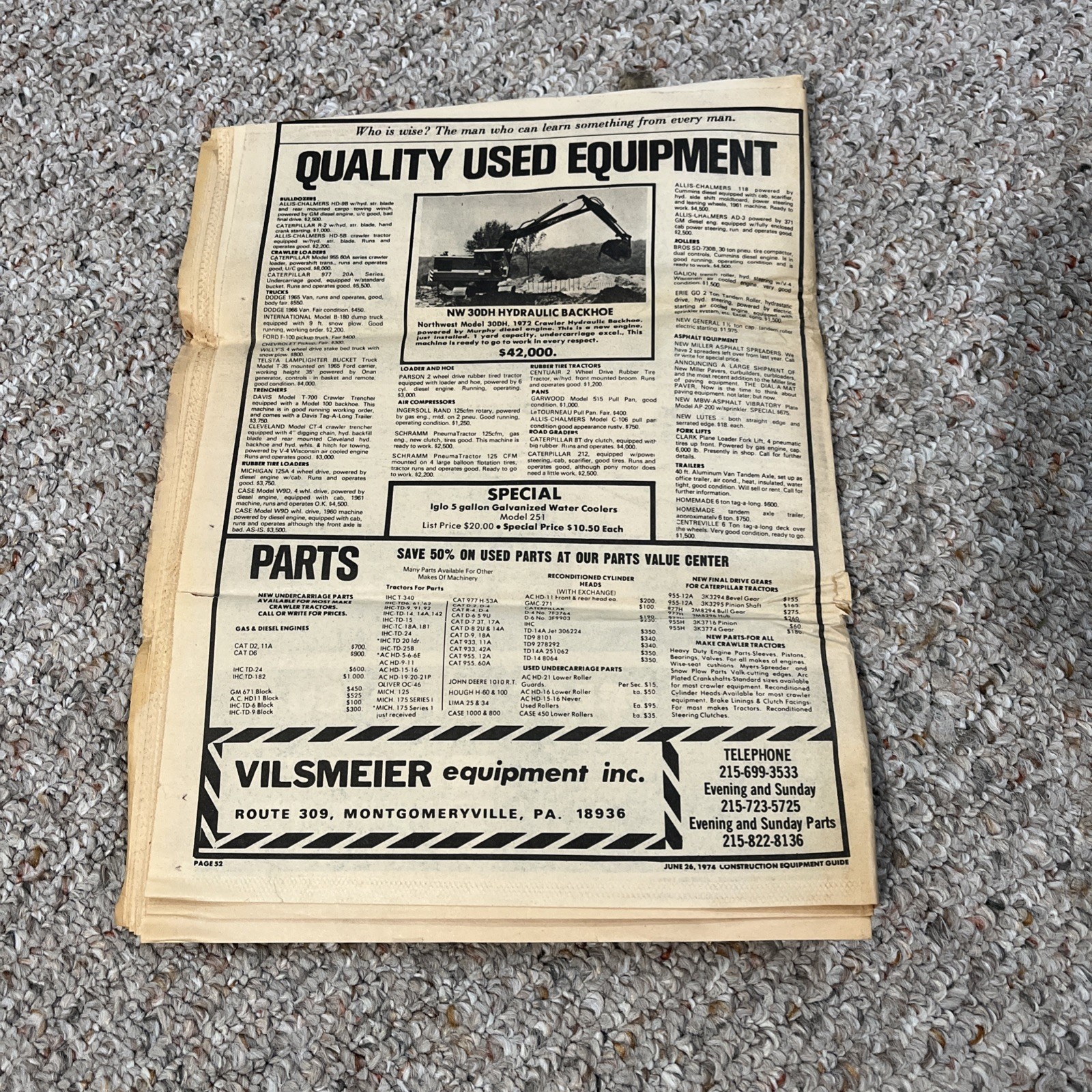 Vintage Construction Equipment Guide Newspaper June 1974 – 52 Pages