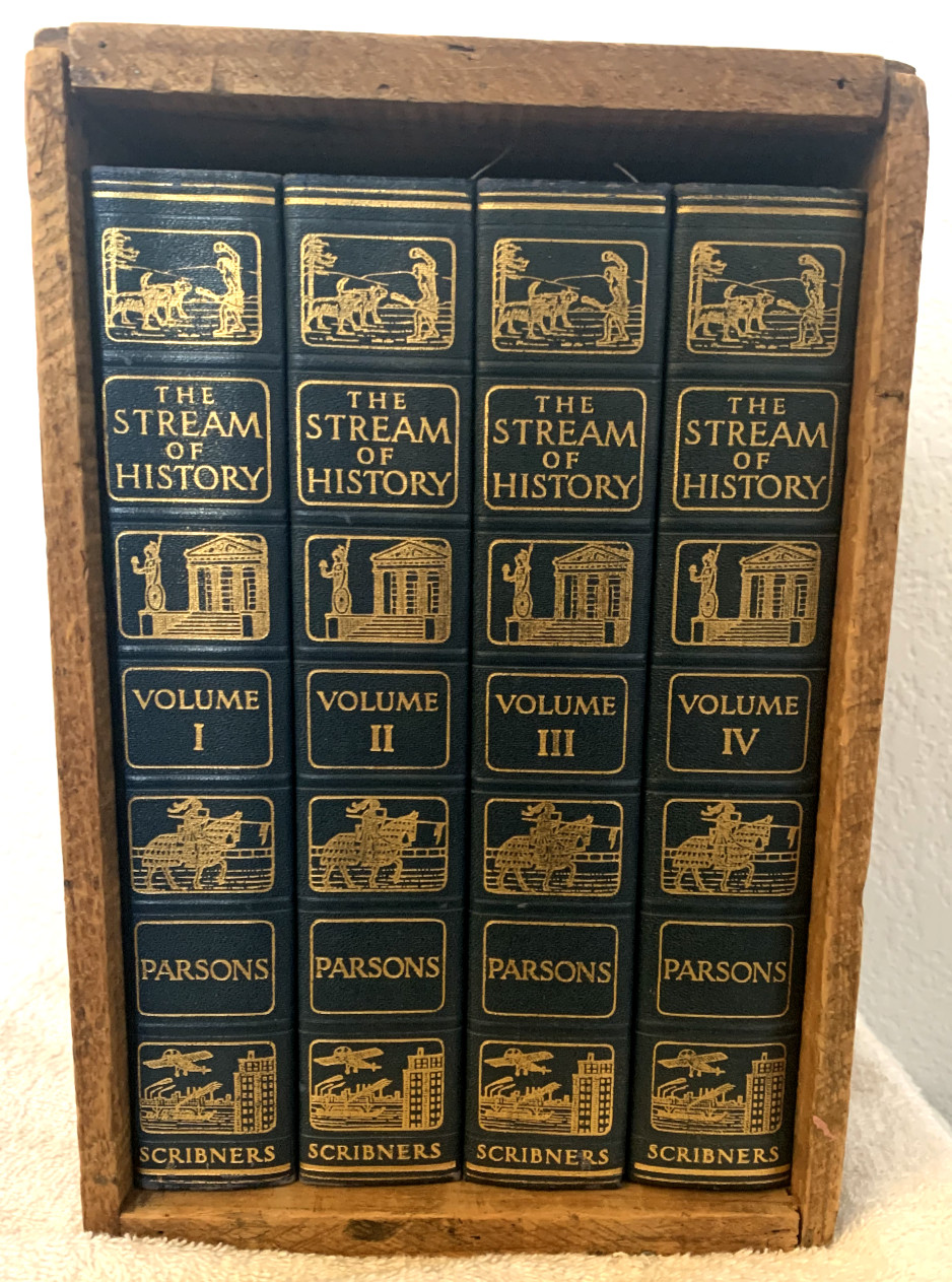 The Stream of History Artcraft Scribner’s Wood Box Set Complete Vols. I-IV 1929