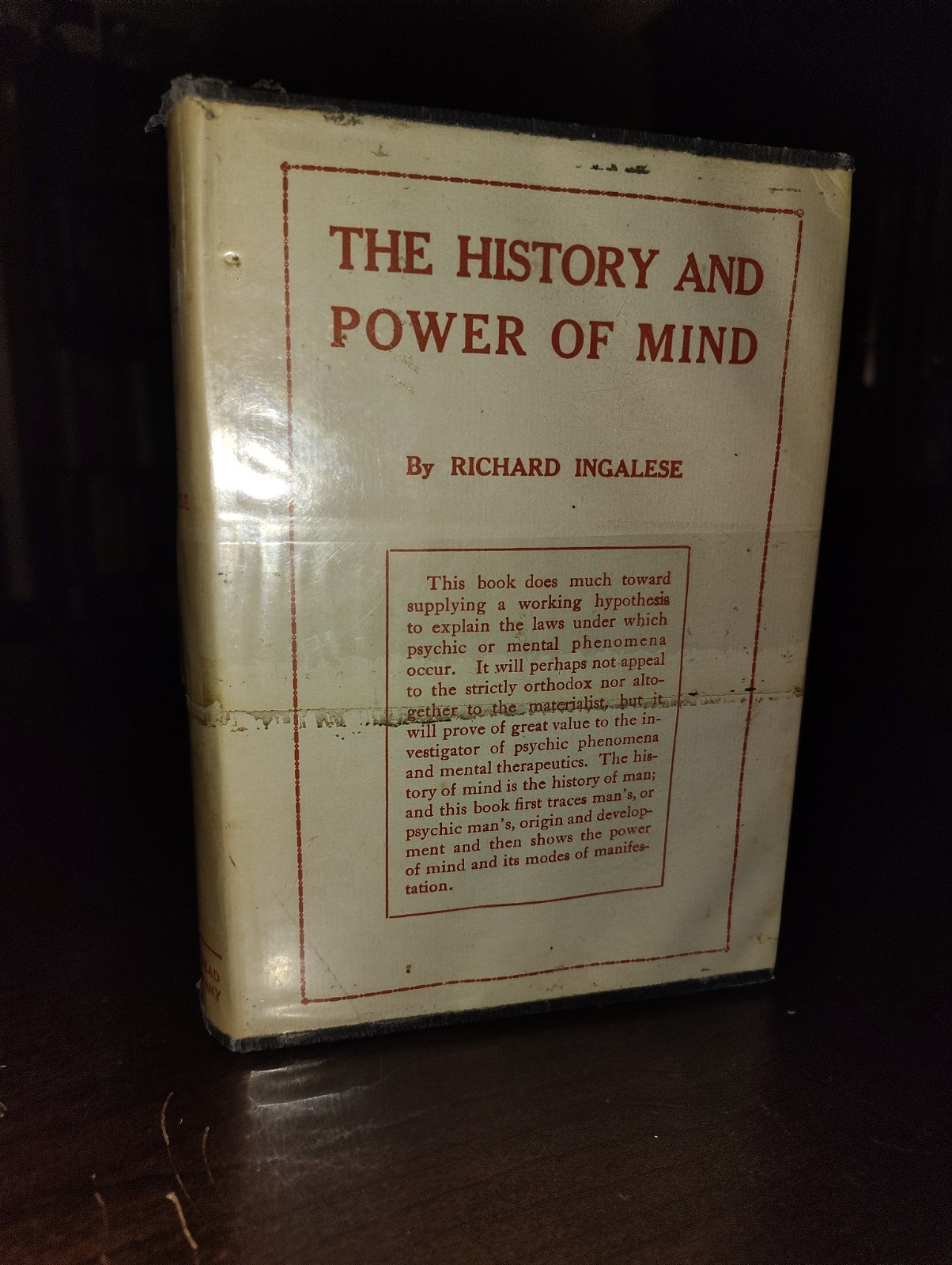 The History and Power of Mind Richard Ingalese Cloth Hardcover 1954 Mind Power