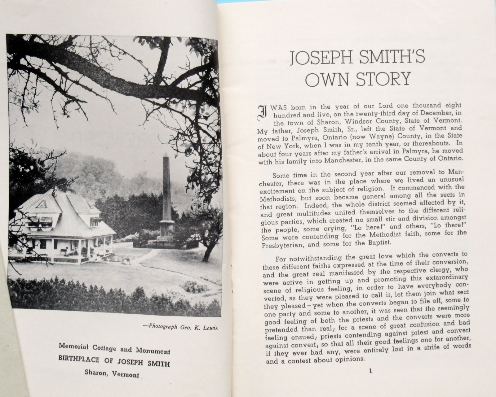 Vintage LDS Mormon Booklets Joseph Smith 1932 Bryce Thomas Second Edition