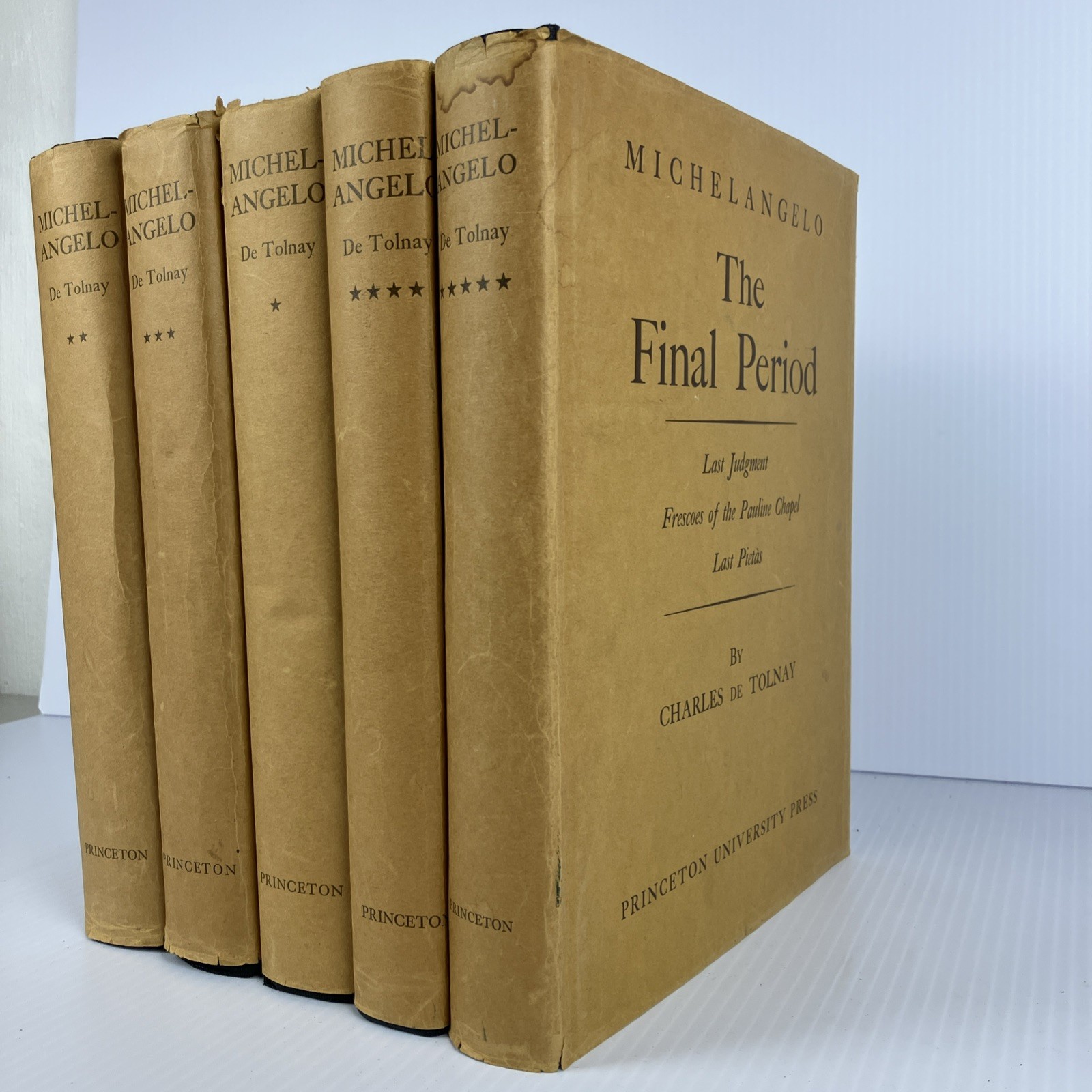 Michelangelo complete 5 volume book set by Charles De Tolnay art history