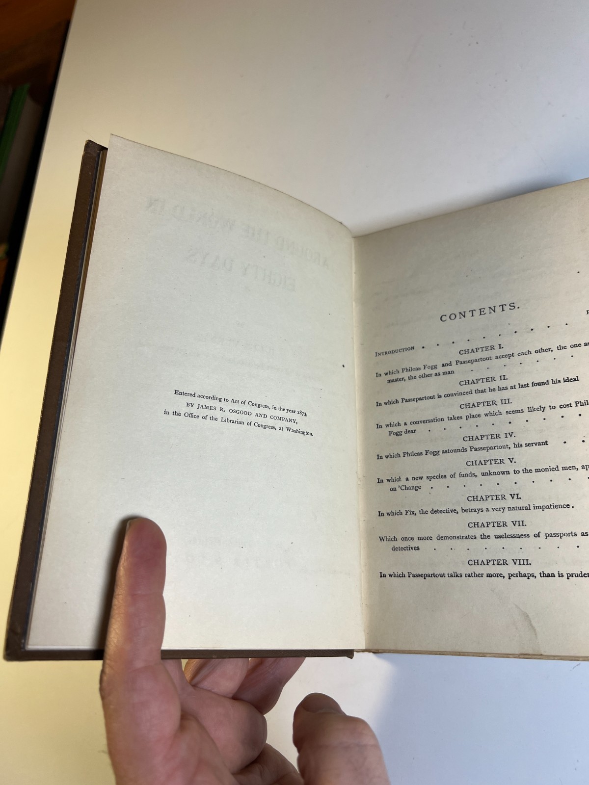 Antique Jules Verne Around World Eighty Days P Coates 1870s Gilt Ornate Book