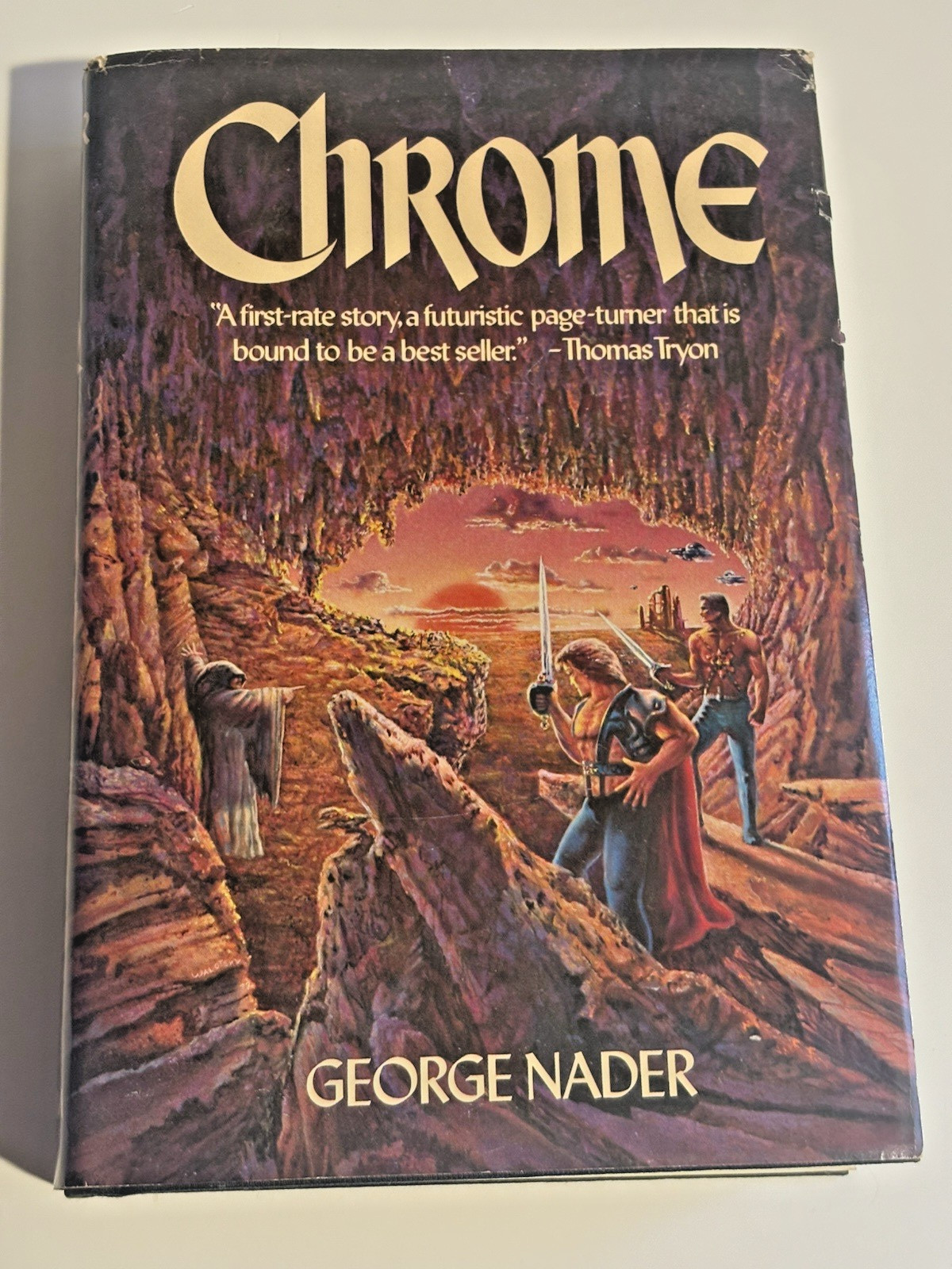 CHROME By George Nader – FIRST EDITION SIGNED W/ GIFT MESSAGE- HC/DJ Sci-Fi