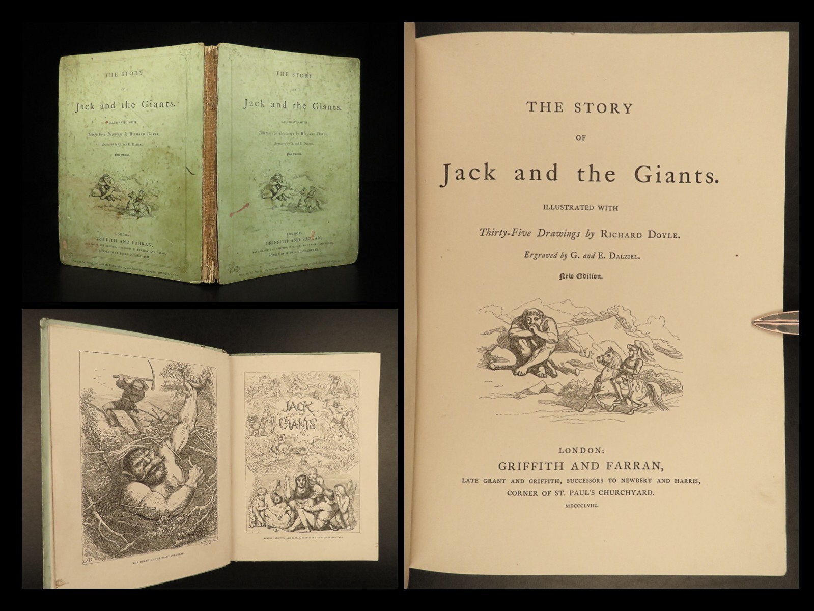 1858 Jack and the Giants Beanstalk Children’s Classic Doyle Dalziel Engravings