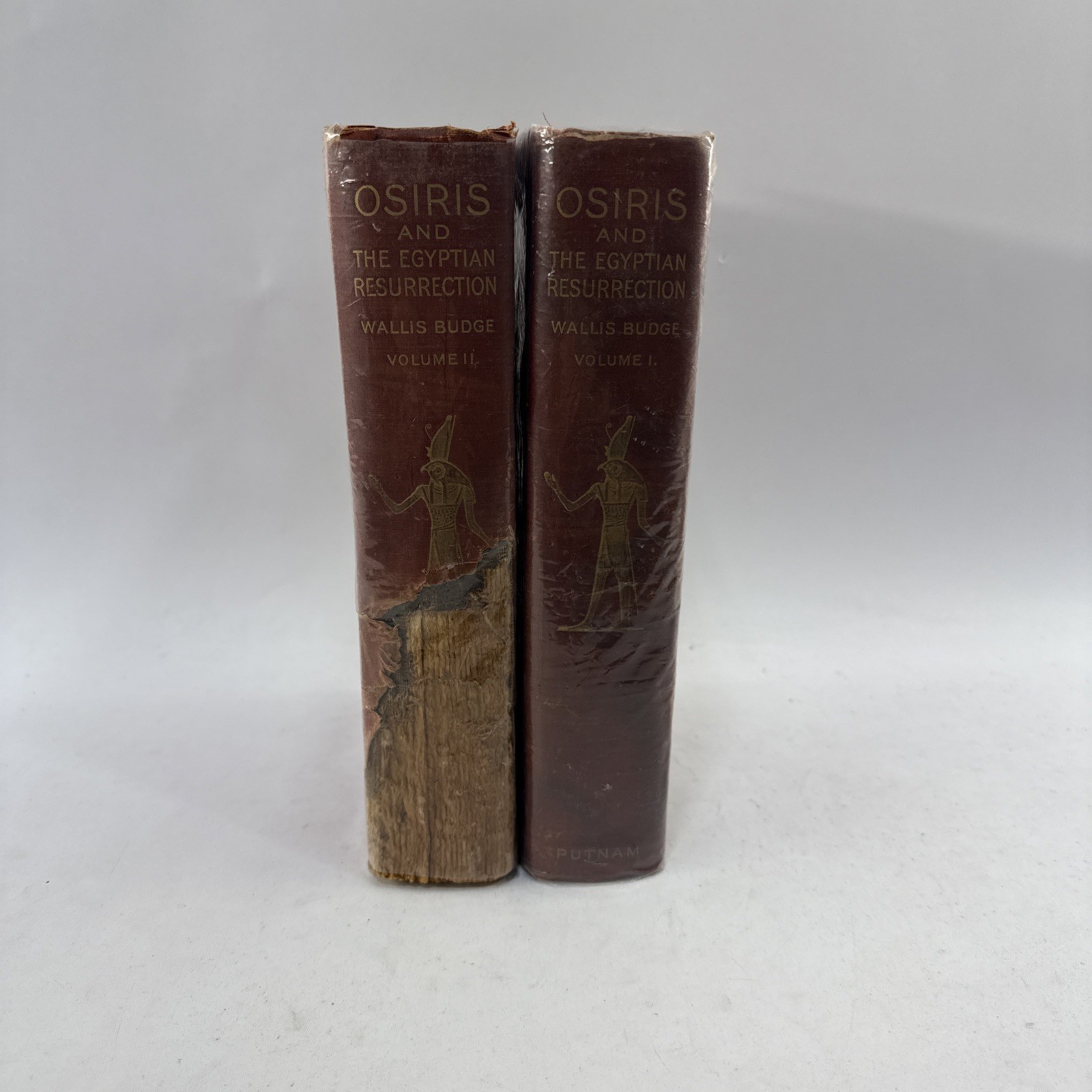 1911 Osiris Egyptian Resurrection E.A. Wallis Budge 2 Vol Occult Set w/ Fold Out