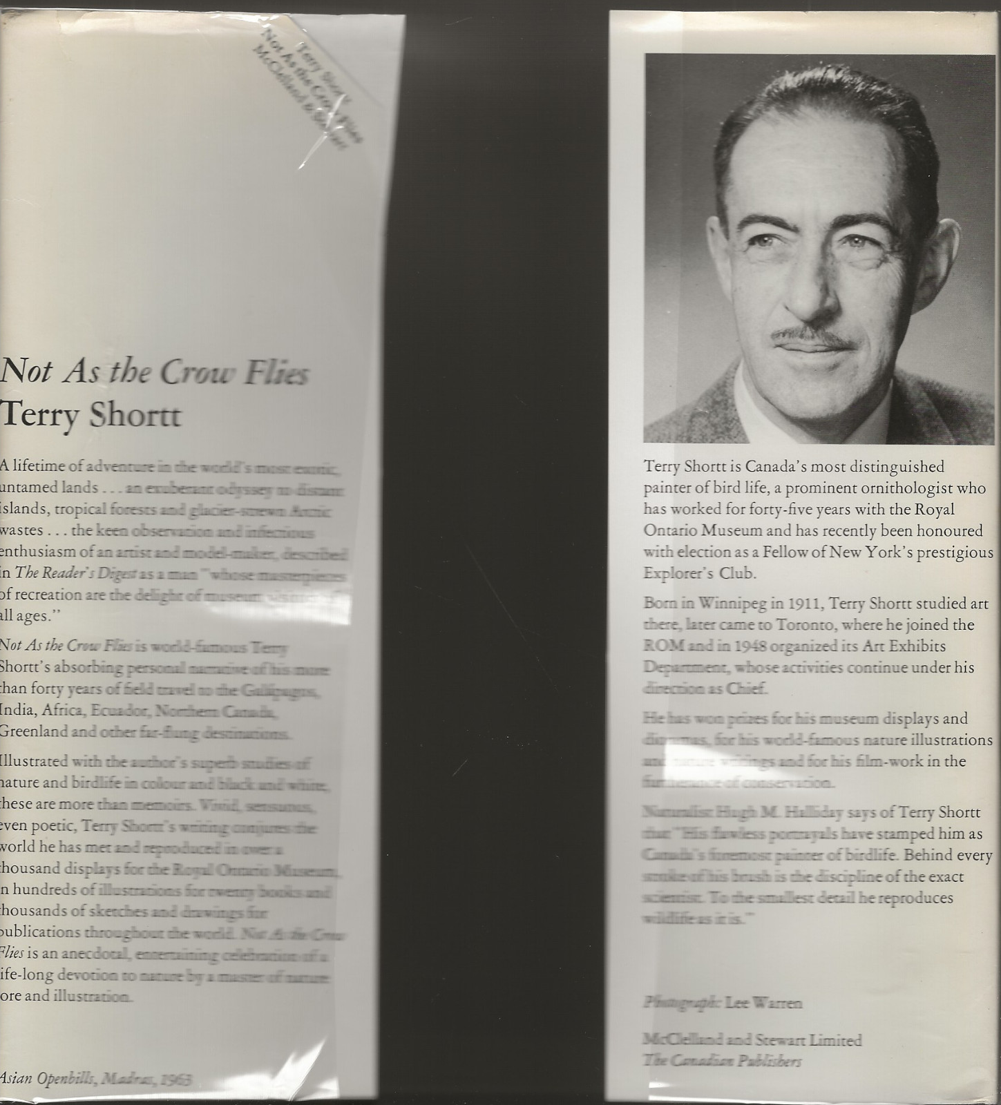 NOT AS THE CROW FLIES TERRY SHORTT 1975 MCCLELLAND AND STEWART HARDCOVER