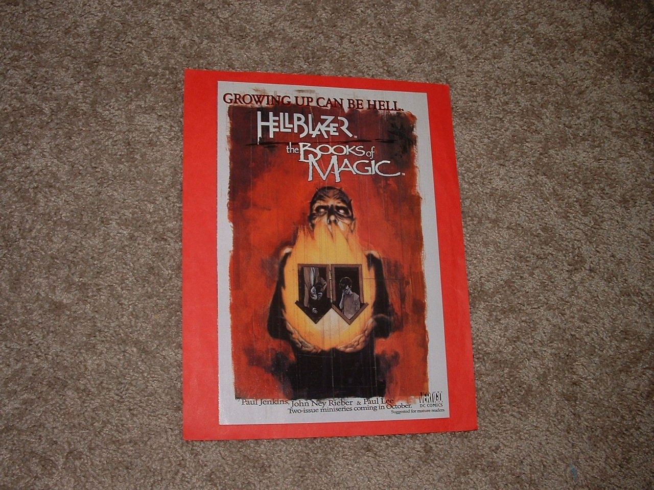 1997 Vertigo HellBlazer Books of Magic Poster 1 & 2 10 x 13 Sharp VF+ Fast Ship