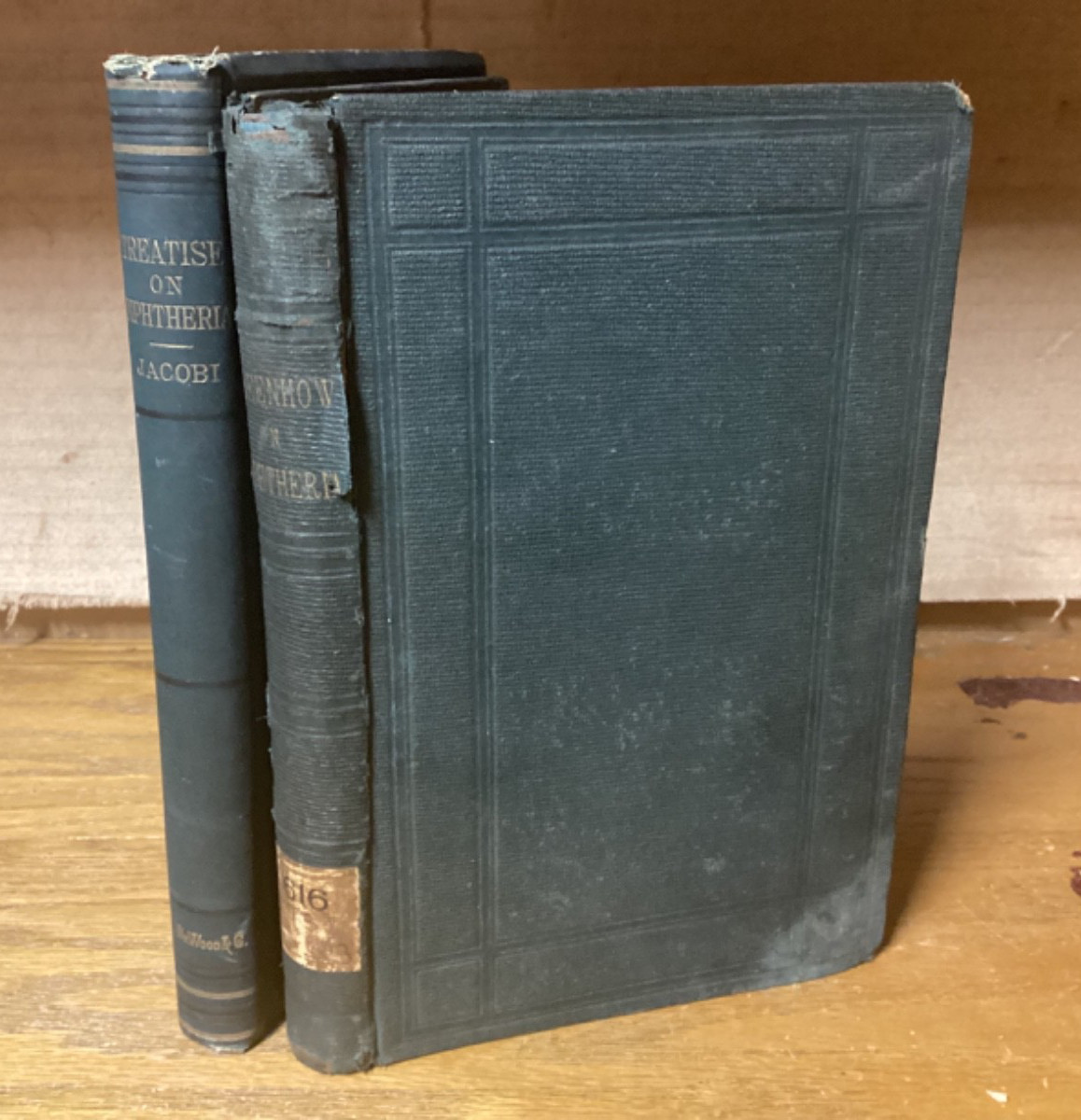 1860/80 Pair Of Works On Diphtheria – Jacobi & Greenhow – See Below