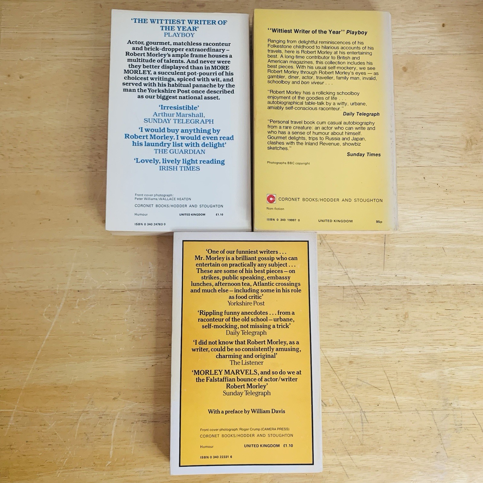 Robert Morley Book Bundle x 3 Paperback Lot More, A Musing & Marvels – Vintage
