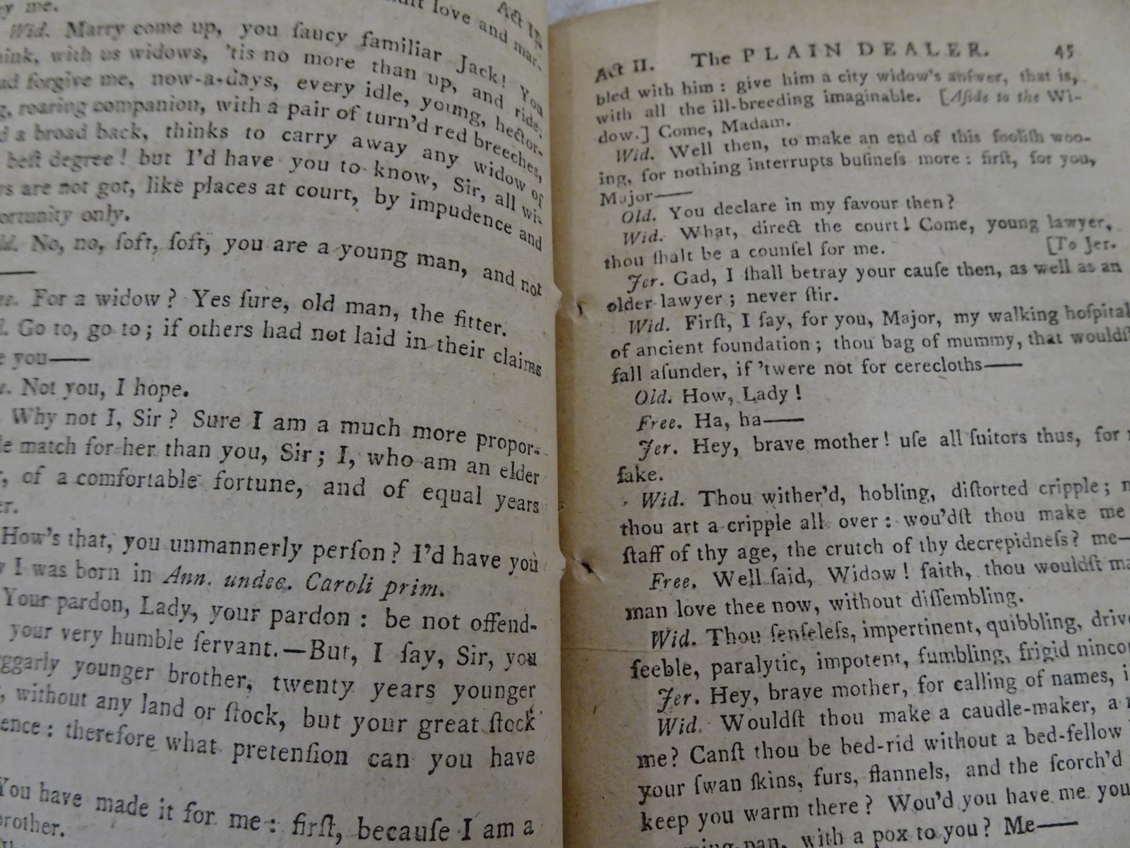 The Plain Dealer A Comedy 1768 William Wycherley N Nepecker