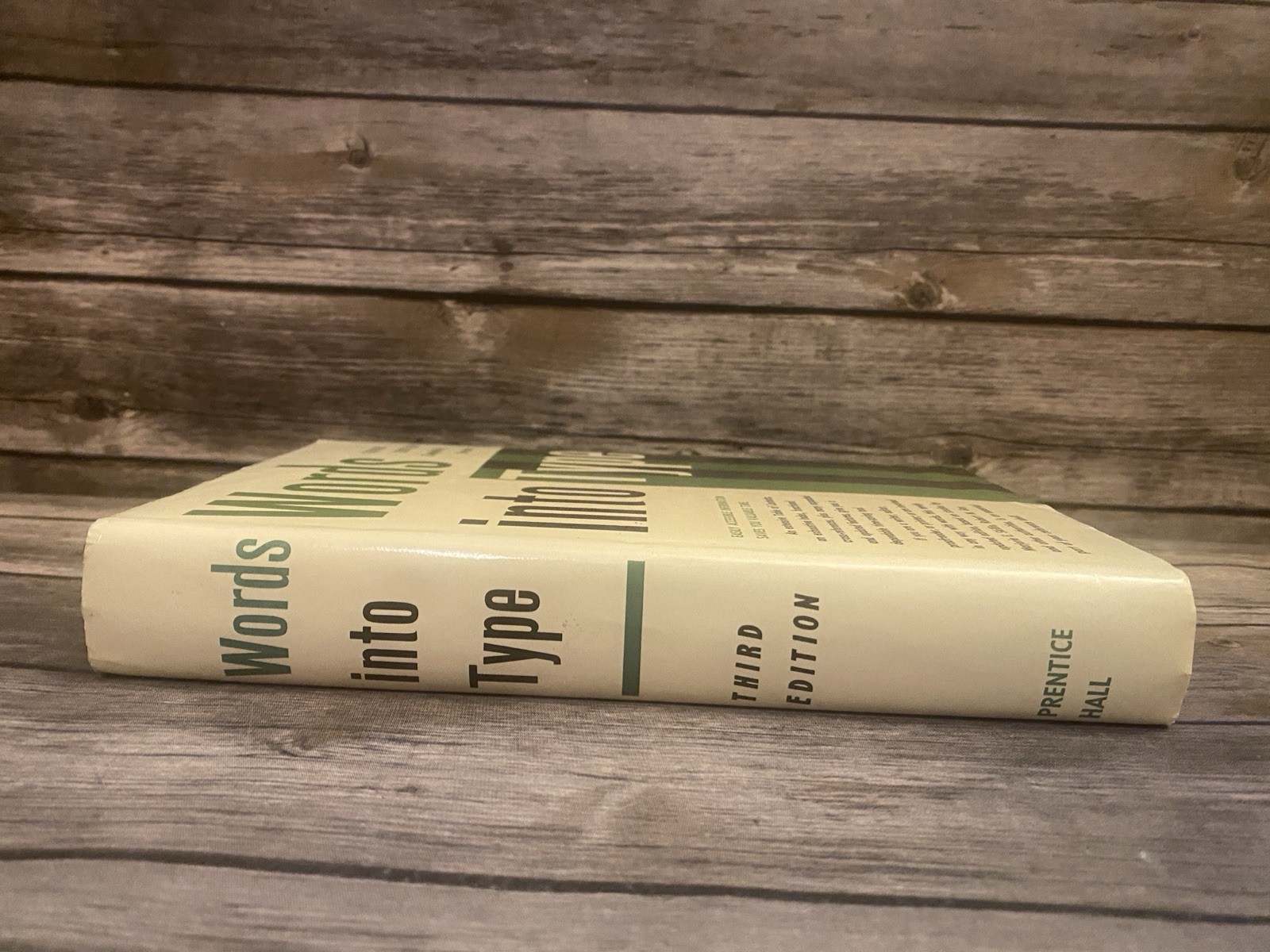 Words Into Type 1974 Third 3rd Edition Hardcover w/ Dust Jacket Prentice Hall