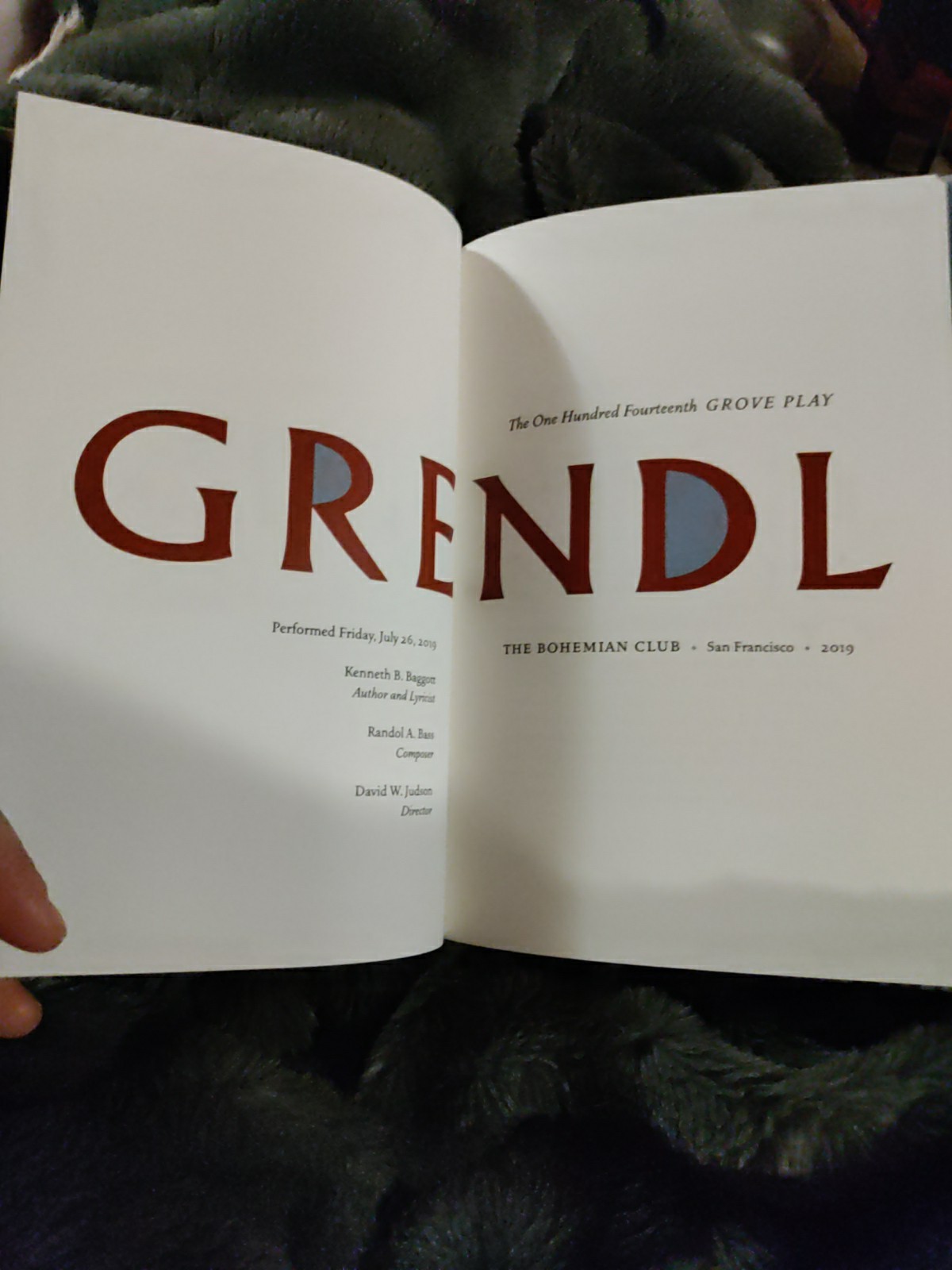GRENDL Bohemian Grove Play 2019 Kenneth B Baggott Randol Alan Bass Bohemian Club