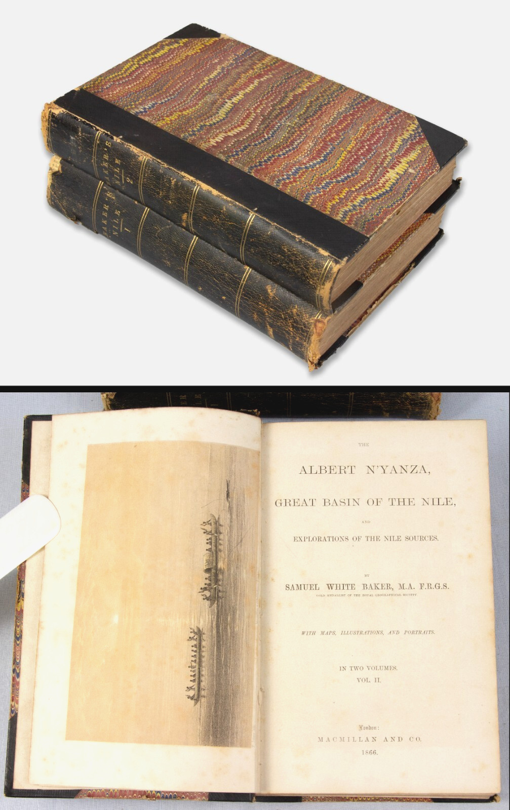Samuel BAKER – 1866 Albert N’Yanza – 1st edition – Africa travel – maps + plates