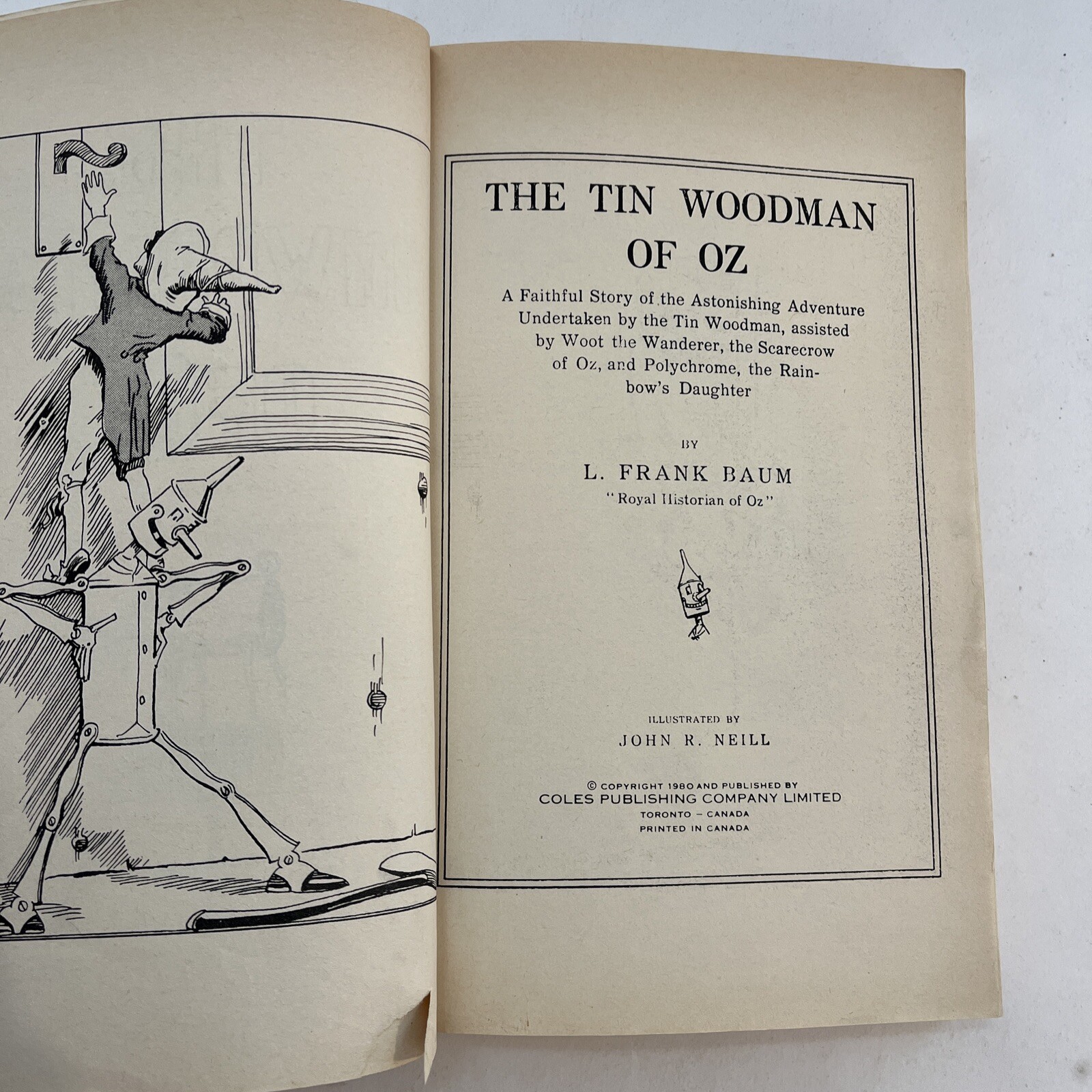 The tin woodman of OZ by L. Frank Baum (1980 PB Canada) Illustrated J.R. Neil