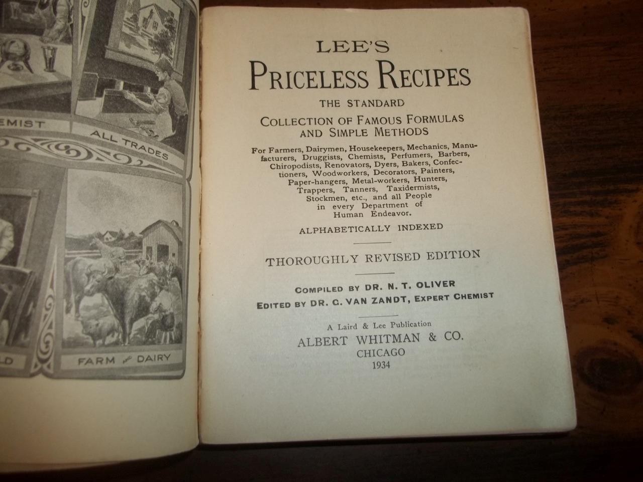 1934 HOME FARM RECIPES COOKBOOK BREWING CATTLE MEDICAL PERFUMERY EXPLOSIVES