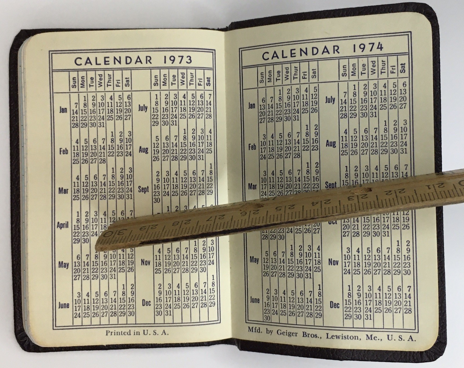 Executive Data Book 1973 Prentice Hall Inc. Unused Color Map Inside Pocket Size