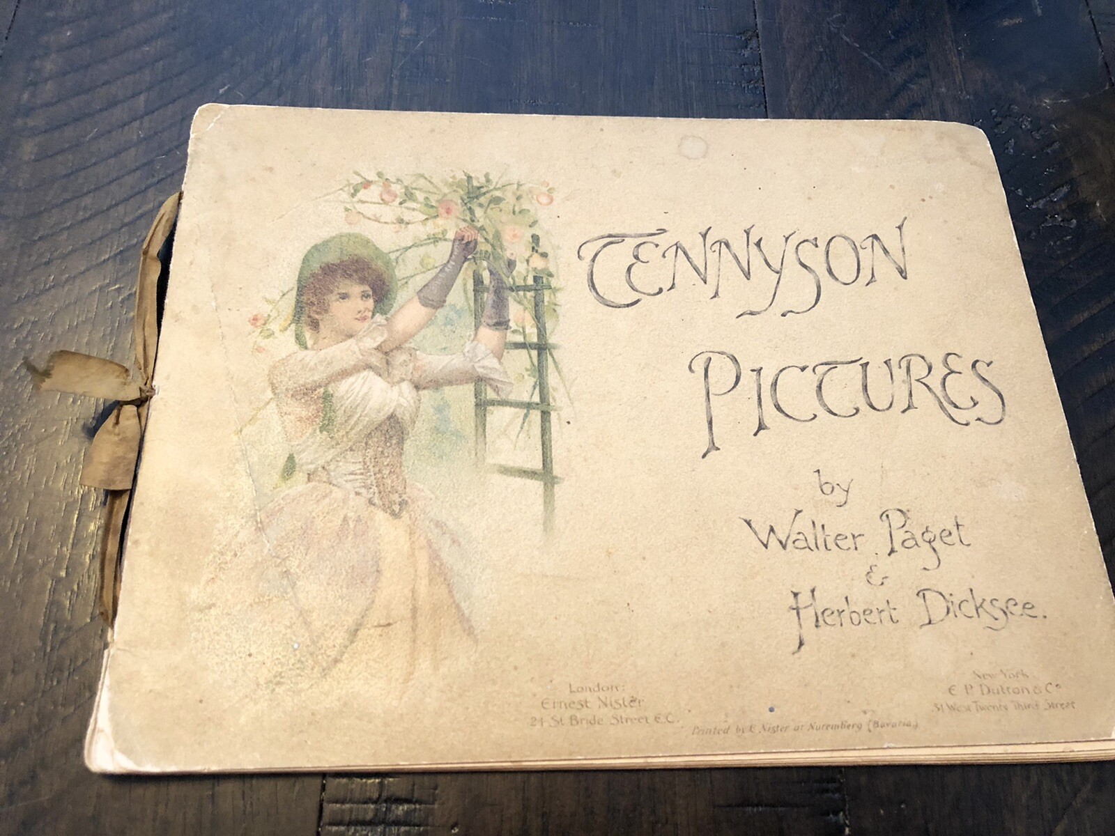 Antique Tennyson Pictures Book Walter Paget Herbert Dicksee Ernest Nister 1800s
