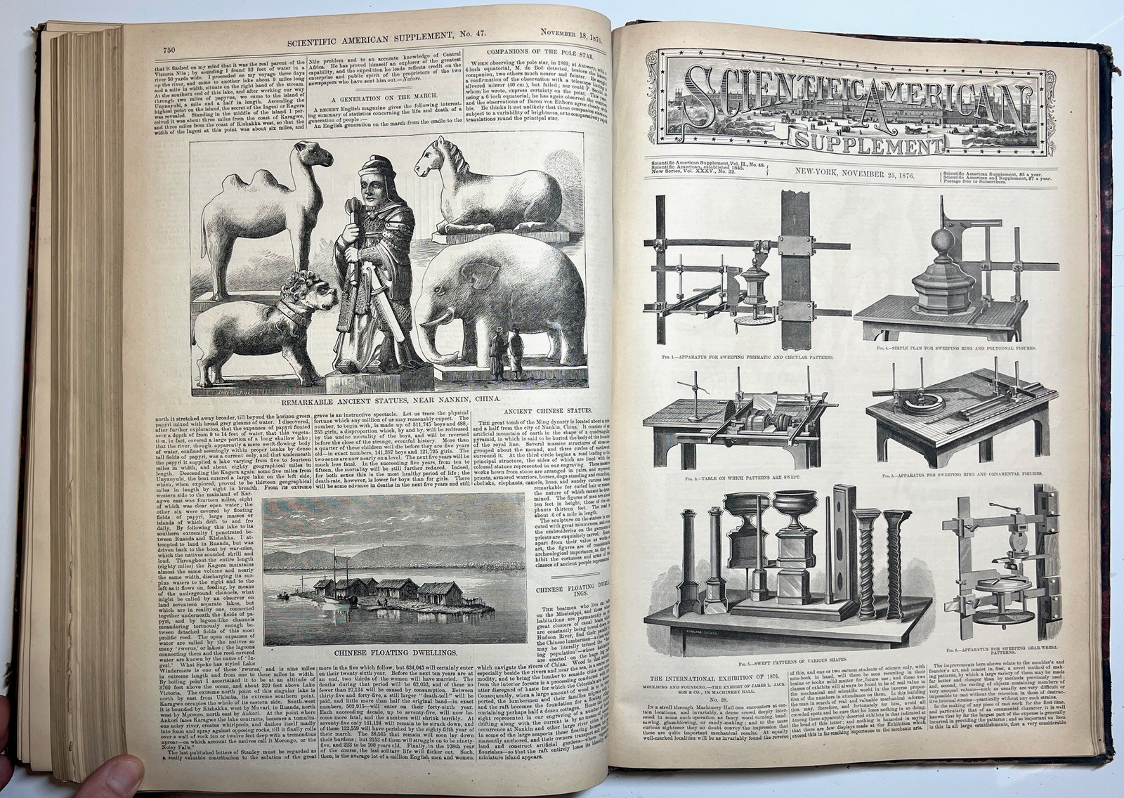 1876 SCIENTIFIC AMERICAN SUPPLEMENT CENTENNIAL EXHIBITION ILLUSTRATED VOLS I II