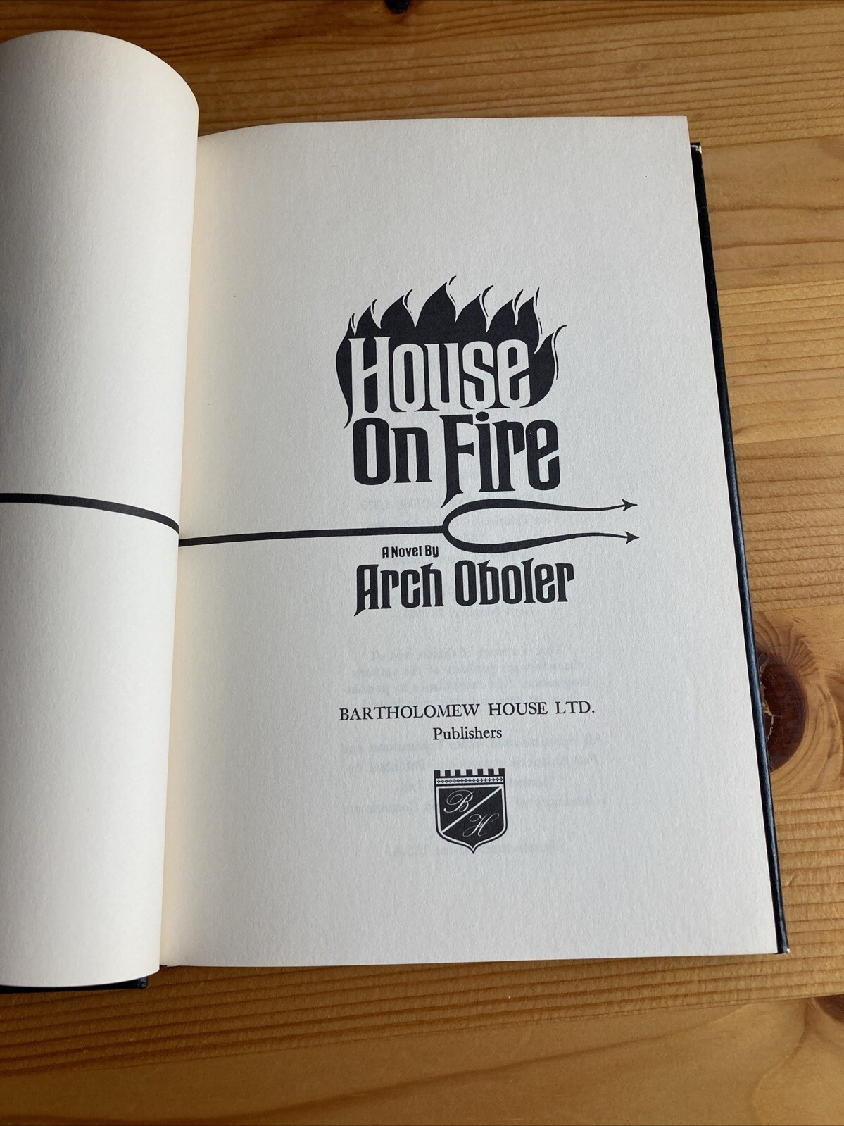 House On Fire Arch Oboler vintage horror hardcover First Printing
