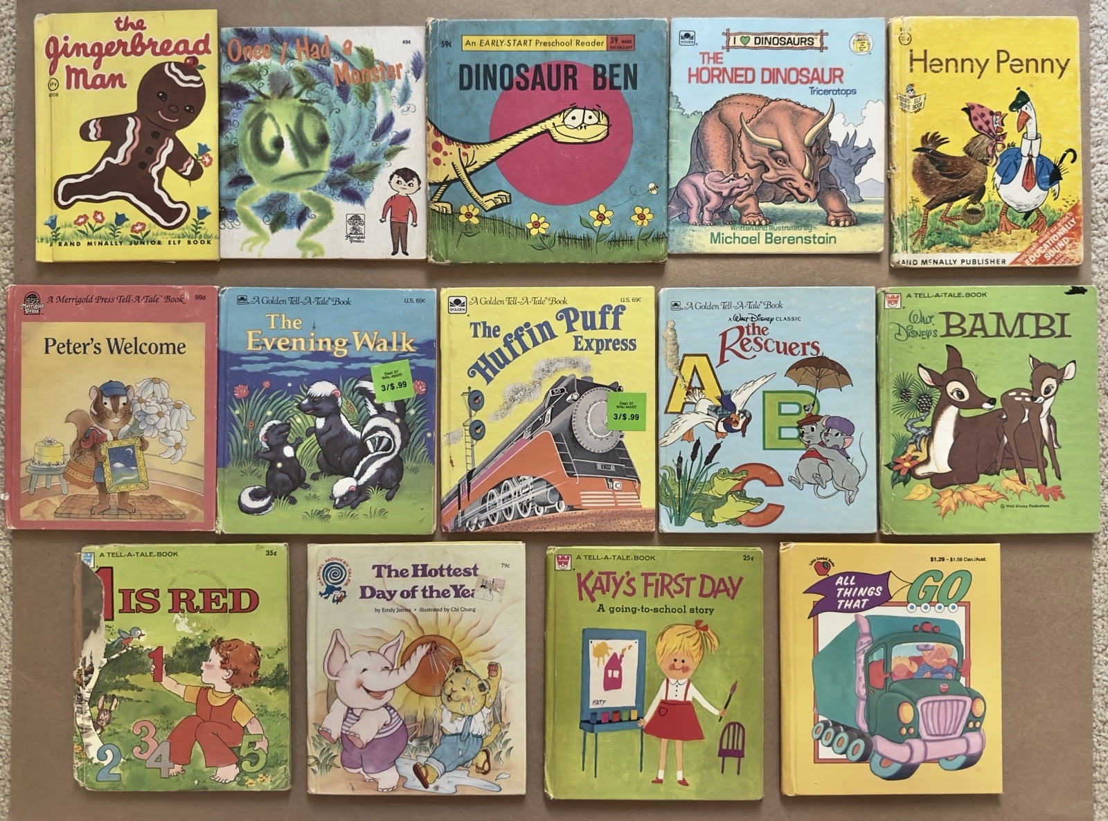 Lot of 14 Vintage Tell-A-Tale Rand McNally Merrigold Press Wonder Books Landoll