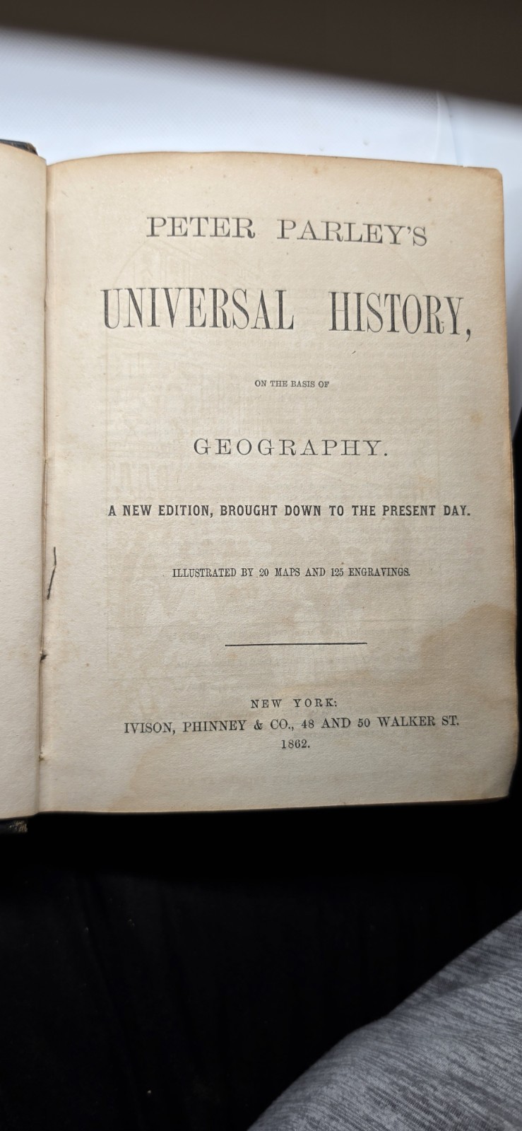 1862 Peter Parley’s Universal History Antique Illustrated Civil War Era Book