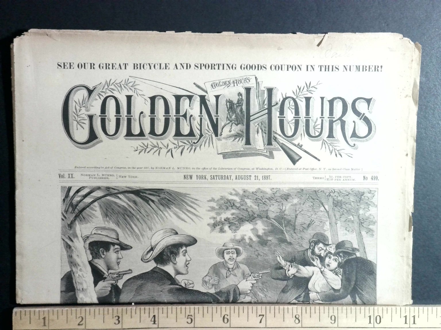 Golden Hours Vol XX August 21 1897 Norman L Munro Rare Adventure Comics