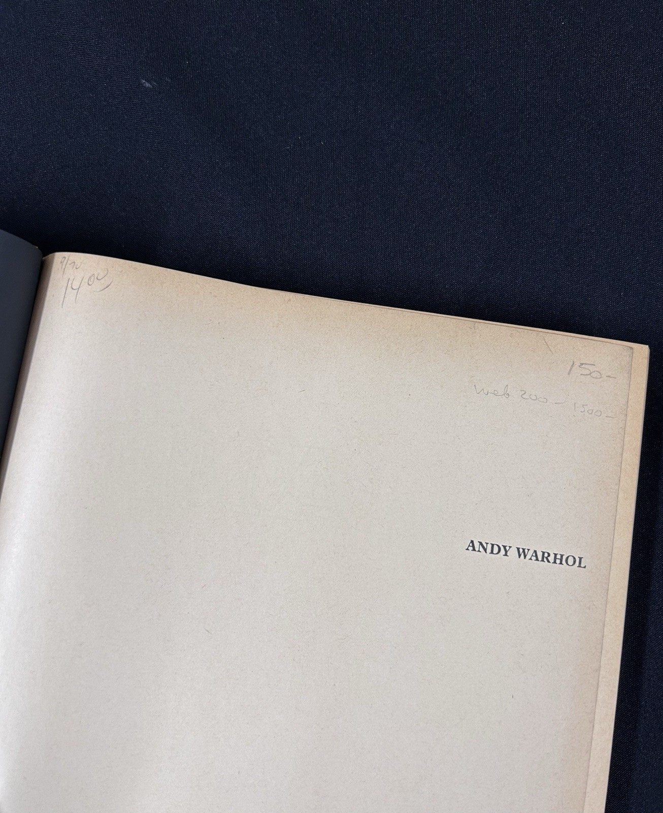 Andy Warhol Rainer Crone 1970 First Edition Hardcover Catalogue Praeger Pop Art