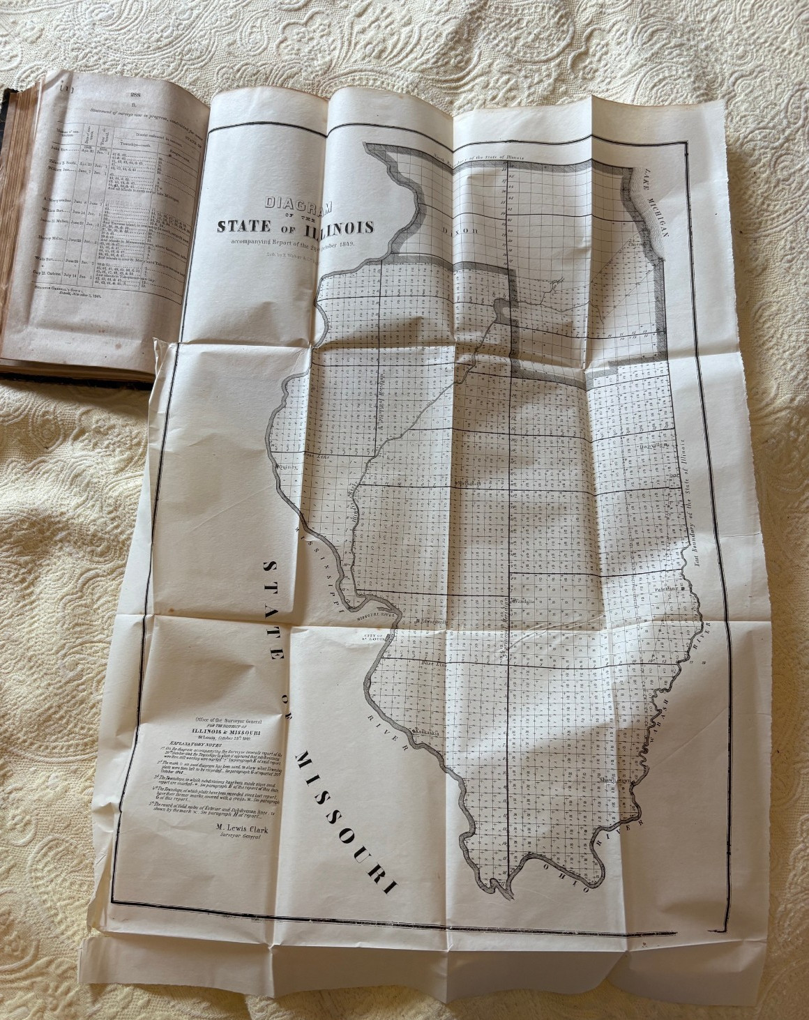 Message of the President part 2 1849 11 fold out maps MI, WI, IL, IN and FL