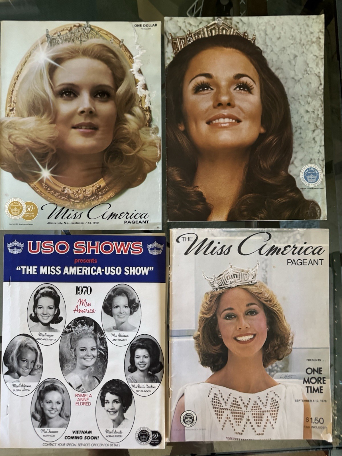 Rare Vintage Miss America Pageant Program 1966, + 1970 USO Miss America Program.