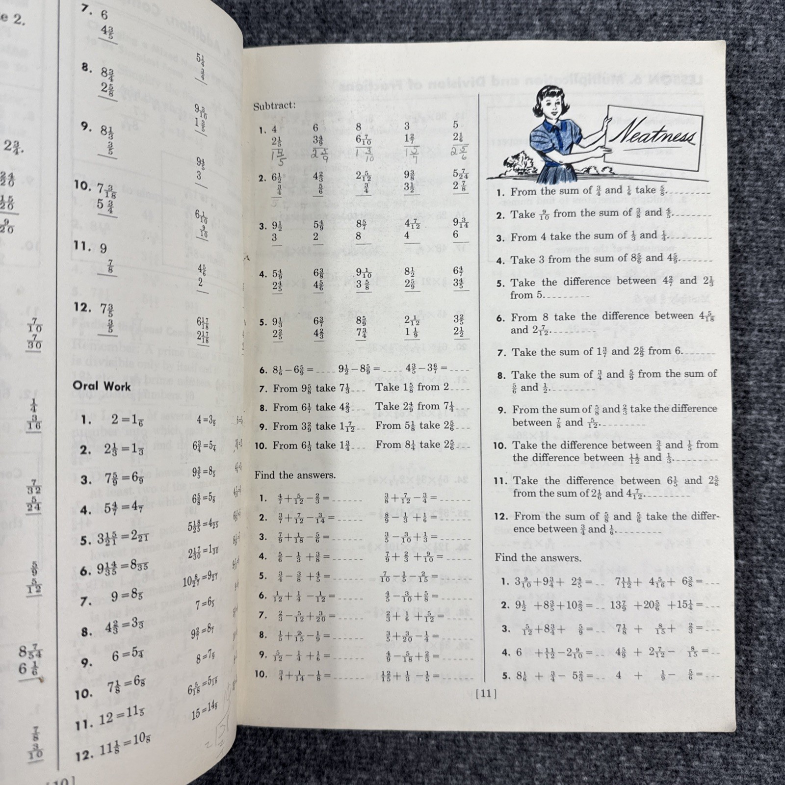 Vtg Progress in Arithmetic Grade 7 Catholic School Book 1955 Paulita Campbell