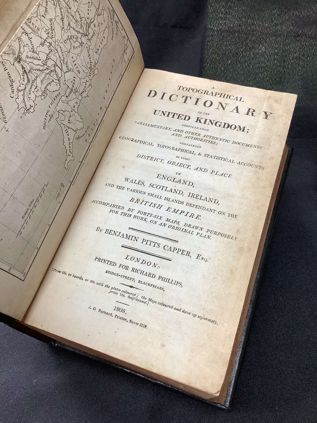 1808 46 Maps Topographical Dictionary Of United Kingdom By Capper HB