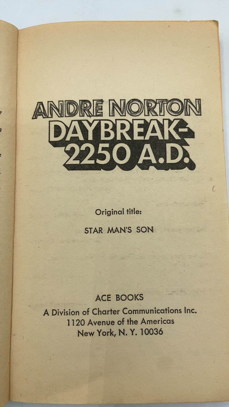Daybreak-2250 A.D. Andre Norton Hardcover 1952