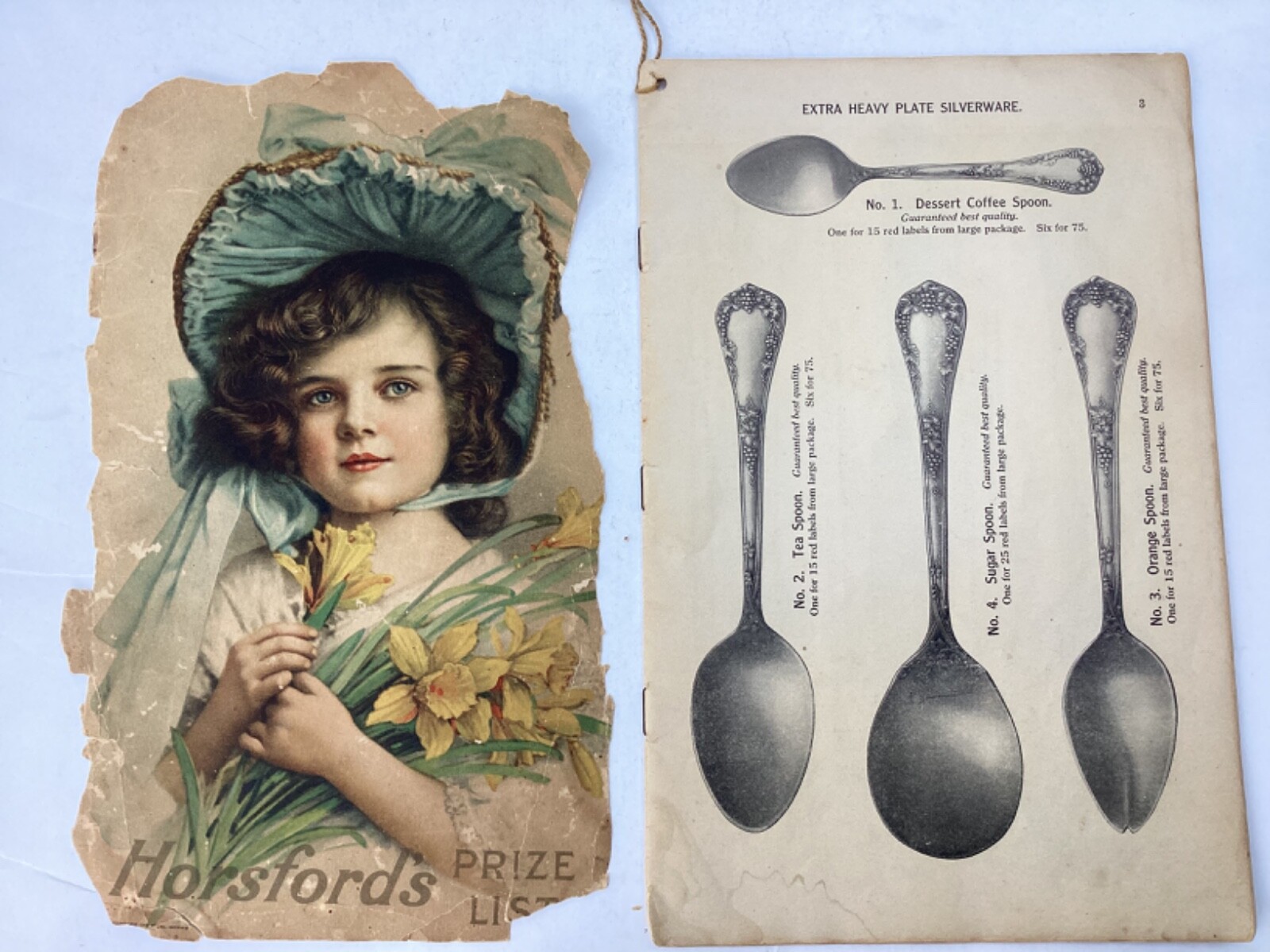 Horsford’s Prize List & recipes silverware dolls jewelry misc Rumford Chemical