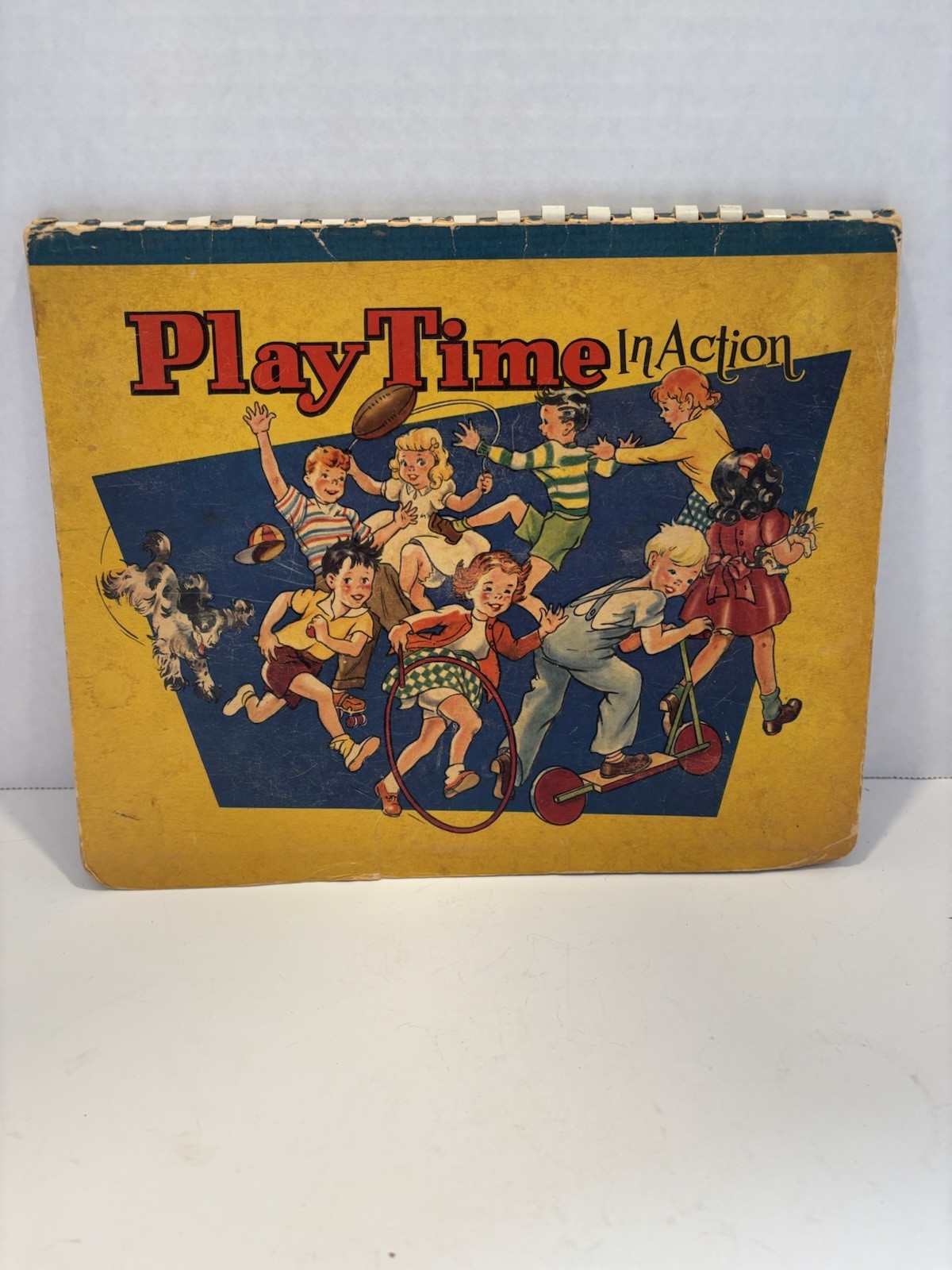 Vintage Play Time In Action Pop Up Book 1949 Softcover Spiral Bound