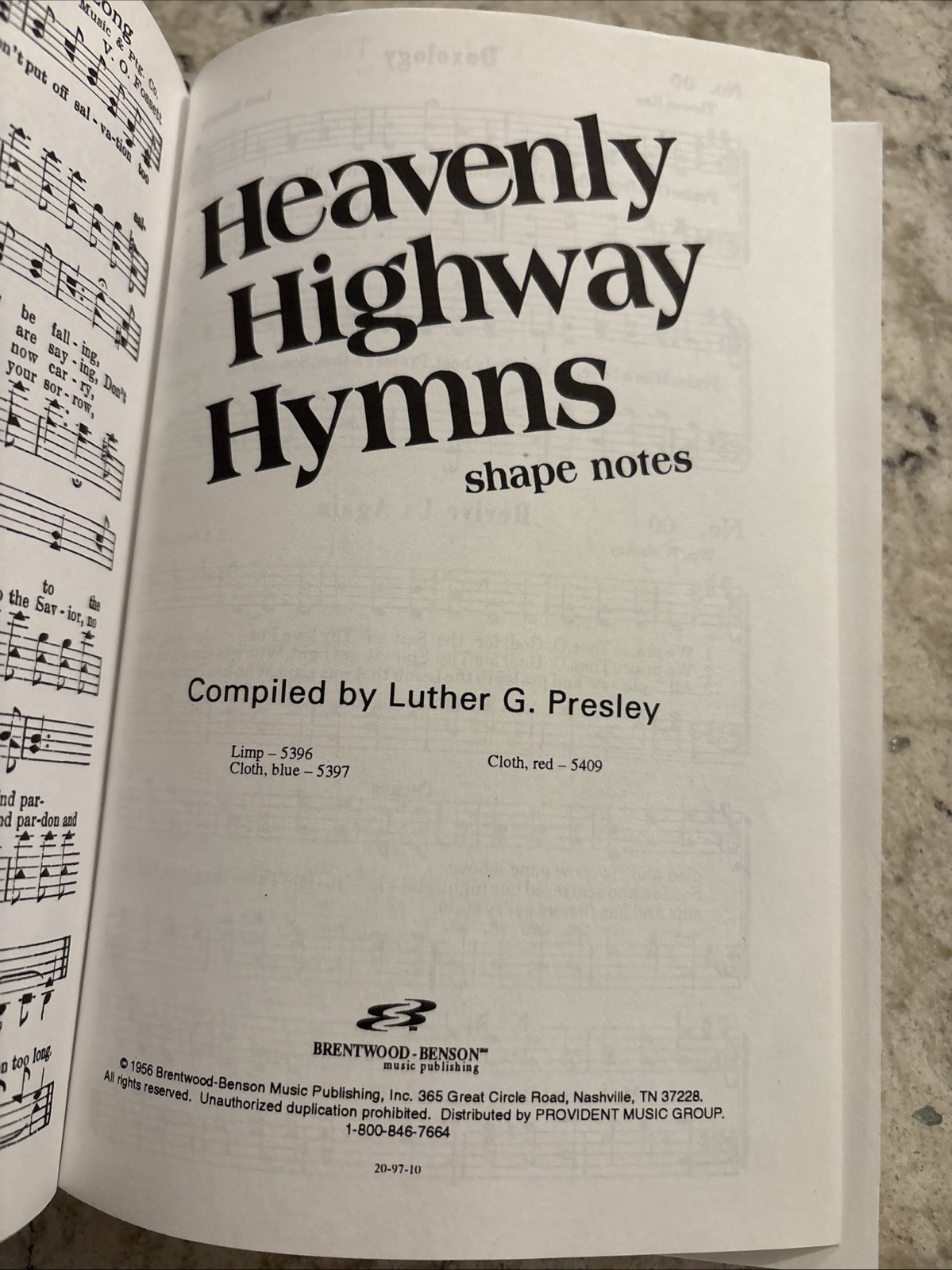 Heavenly Highway Hymns Shape Notes Hardback 1956 Very Good Dark Blue